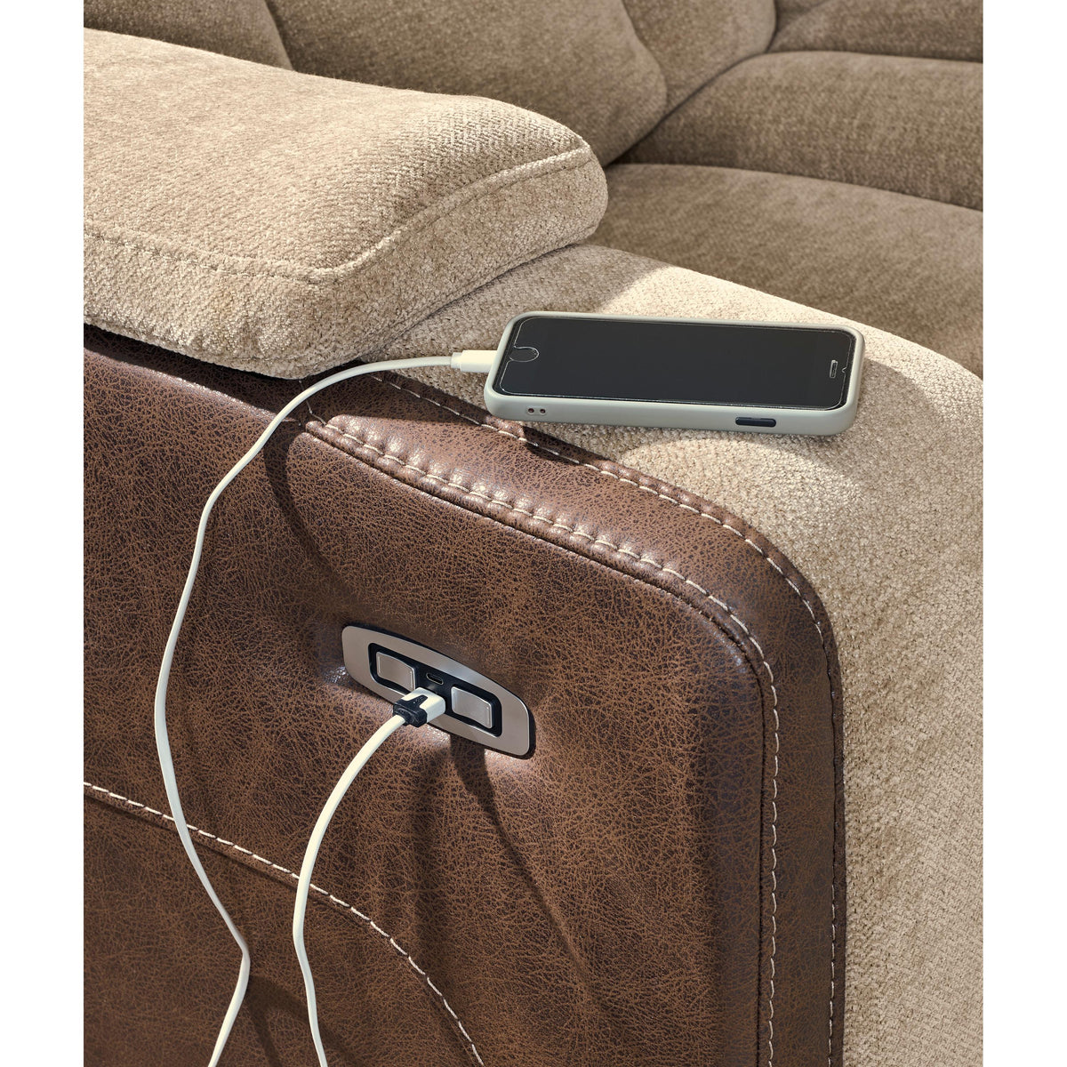 Signature Design by Ashley Mixed Motion PC8350415 Power Reclining Sofa with Adjustable Headrest IMAGE 7