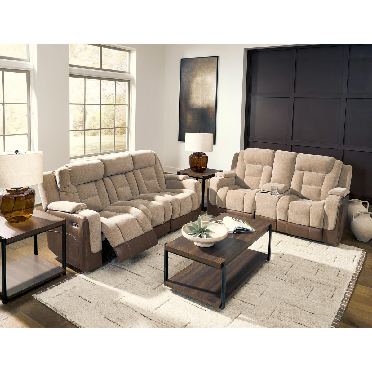 Signature Design by Ashley Mixed Motion PC8350418 Power Reclining Loveseat with Console & Adjutasble Headrest IMAGE 10