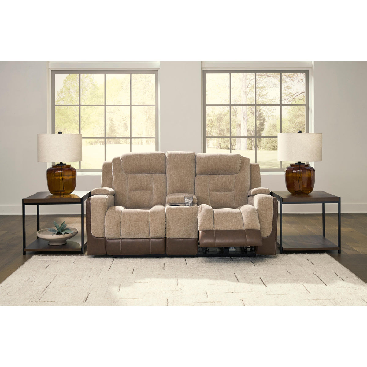 Signature Design by Ashley Mixed Motion PC8350418 Power Reclining Loveseat with Console & Adjutasble Headrest IMAGE 8