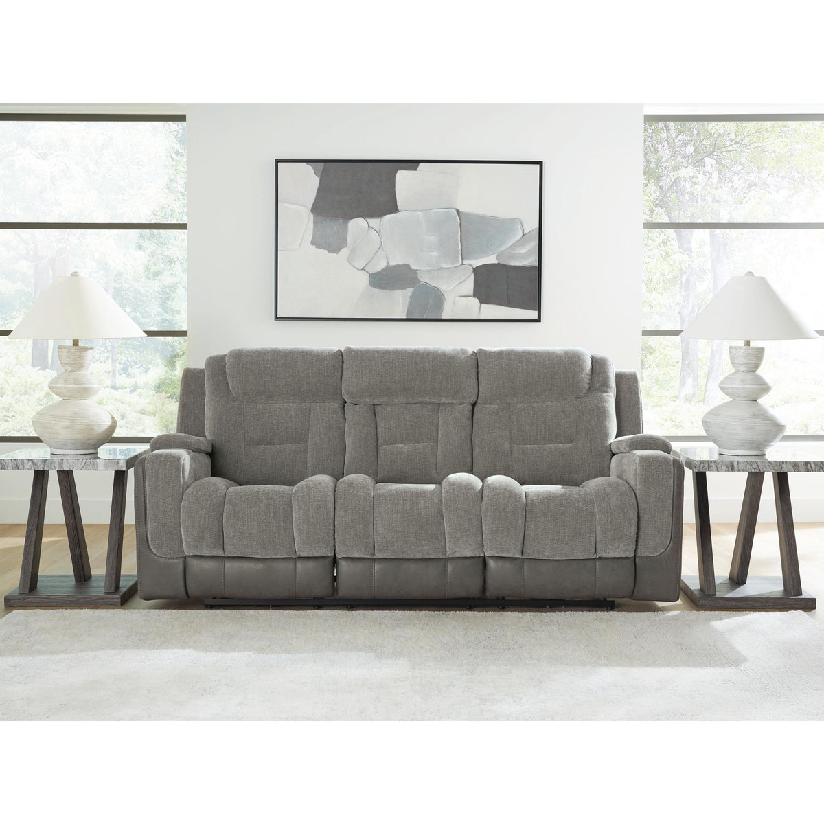 Signature Design by Ashley Mixed Motion PC8350515 Power Reclining Sofa with Adjustable Headrest IMAGE 2