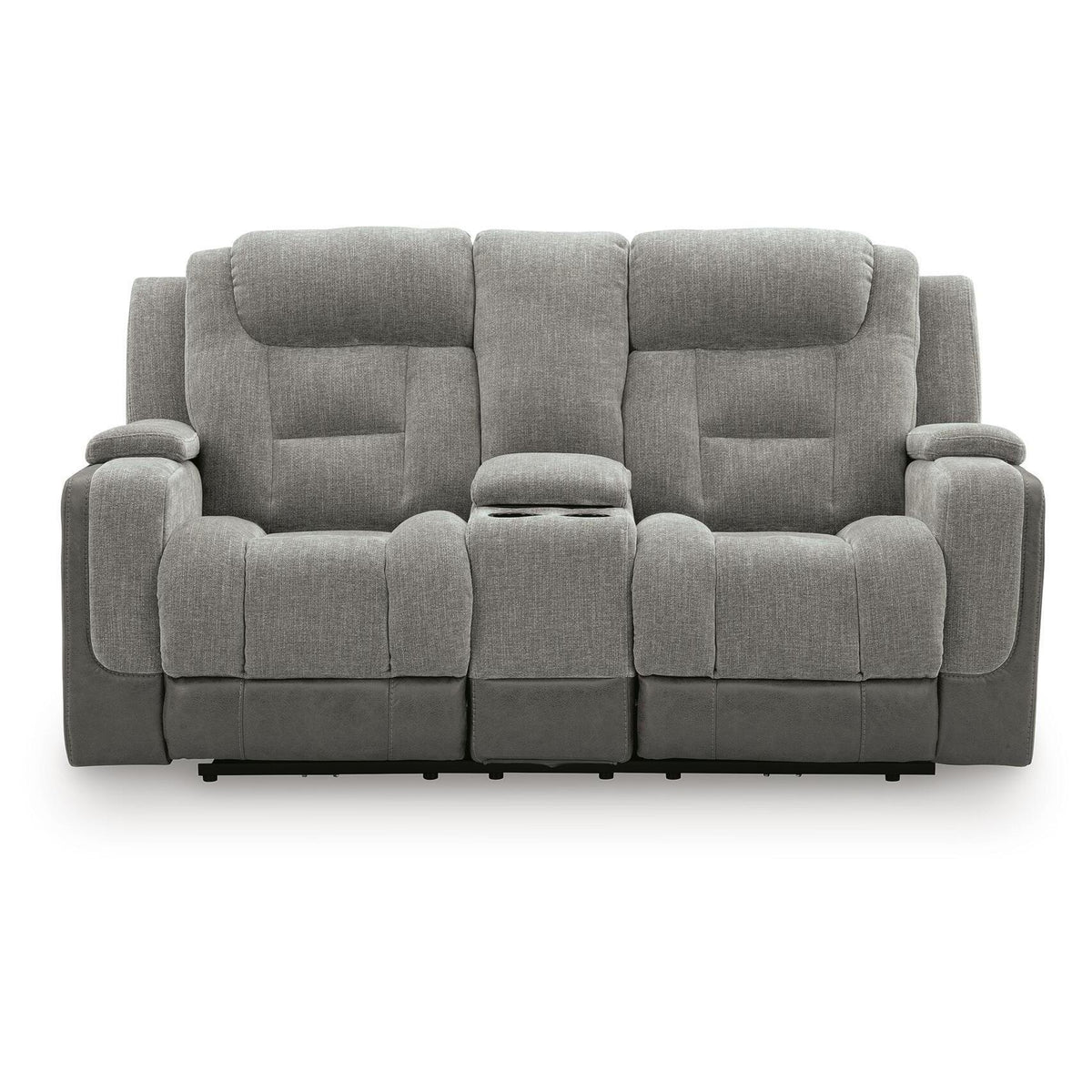 Signature Design by Ashley Mixed Motion PC8350518 Power Reclining Loveseat with Console & Adjutasble Headrest IMAGE 2