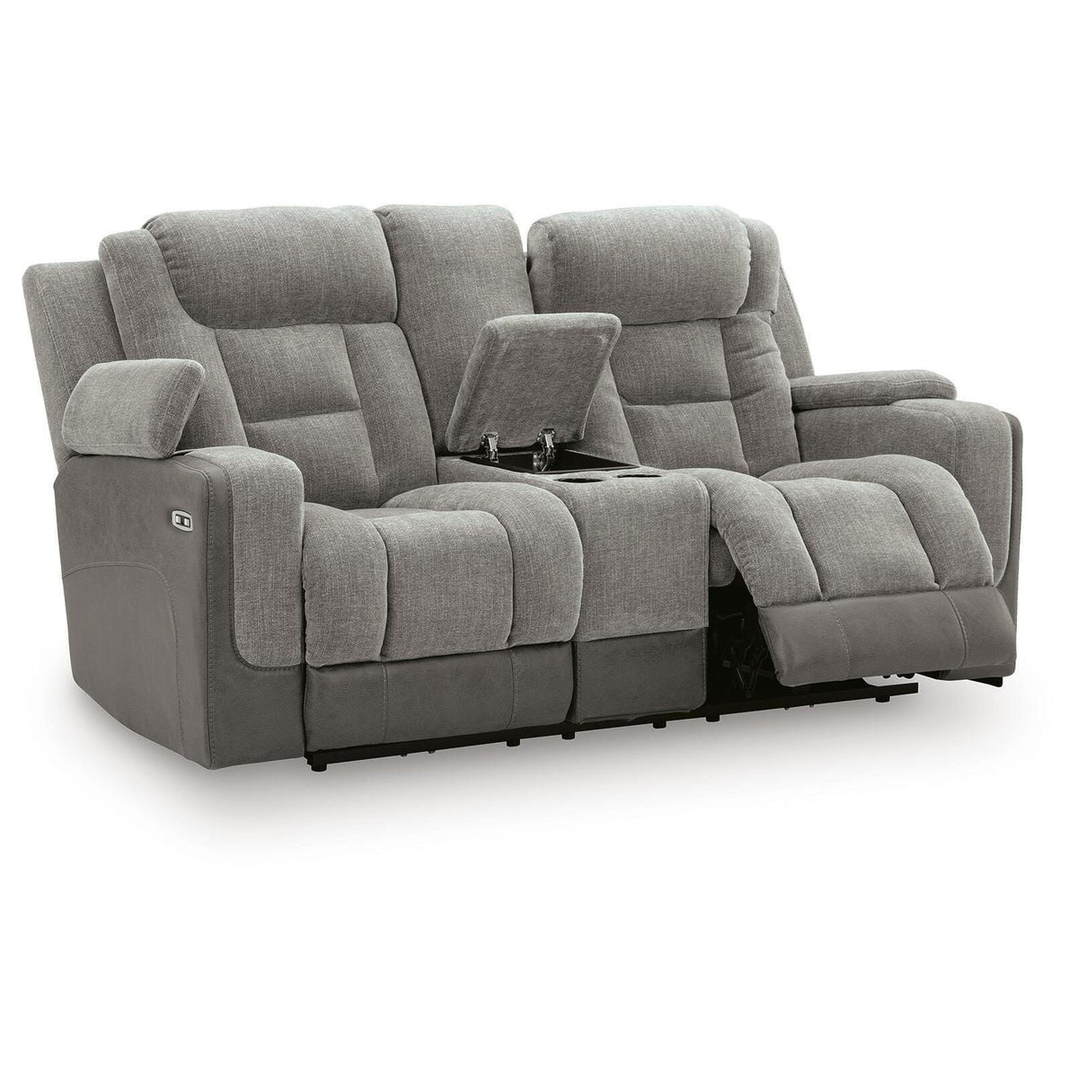 Signature Design by Ashley Mixed Motion PC8350518 Power Reclining Loveseat with Console & Adjutasble Headrest IMAGE 6