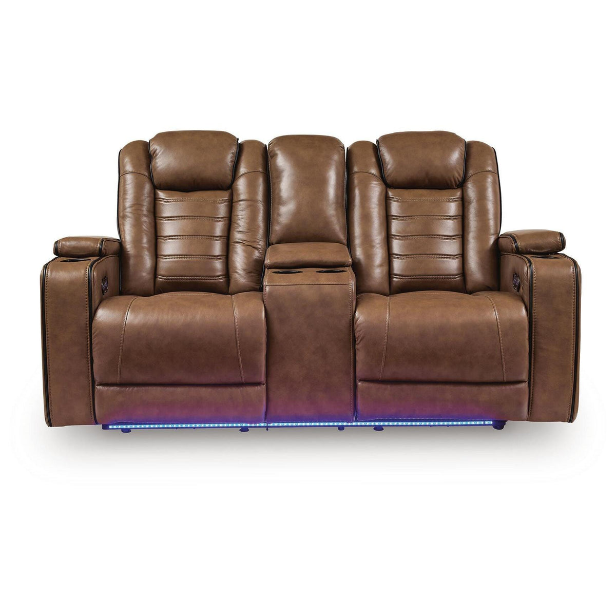 Signature Design by Ashley Gruaro PCU1420018 Power Reclining Loveseat with Console & Adjutasble Headrest IMAGE 1