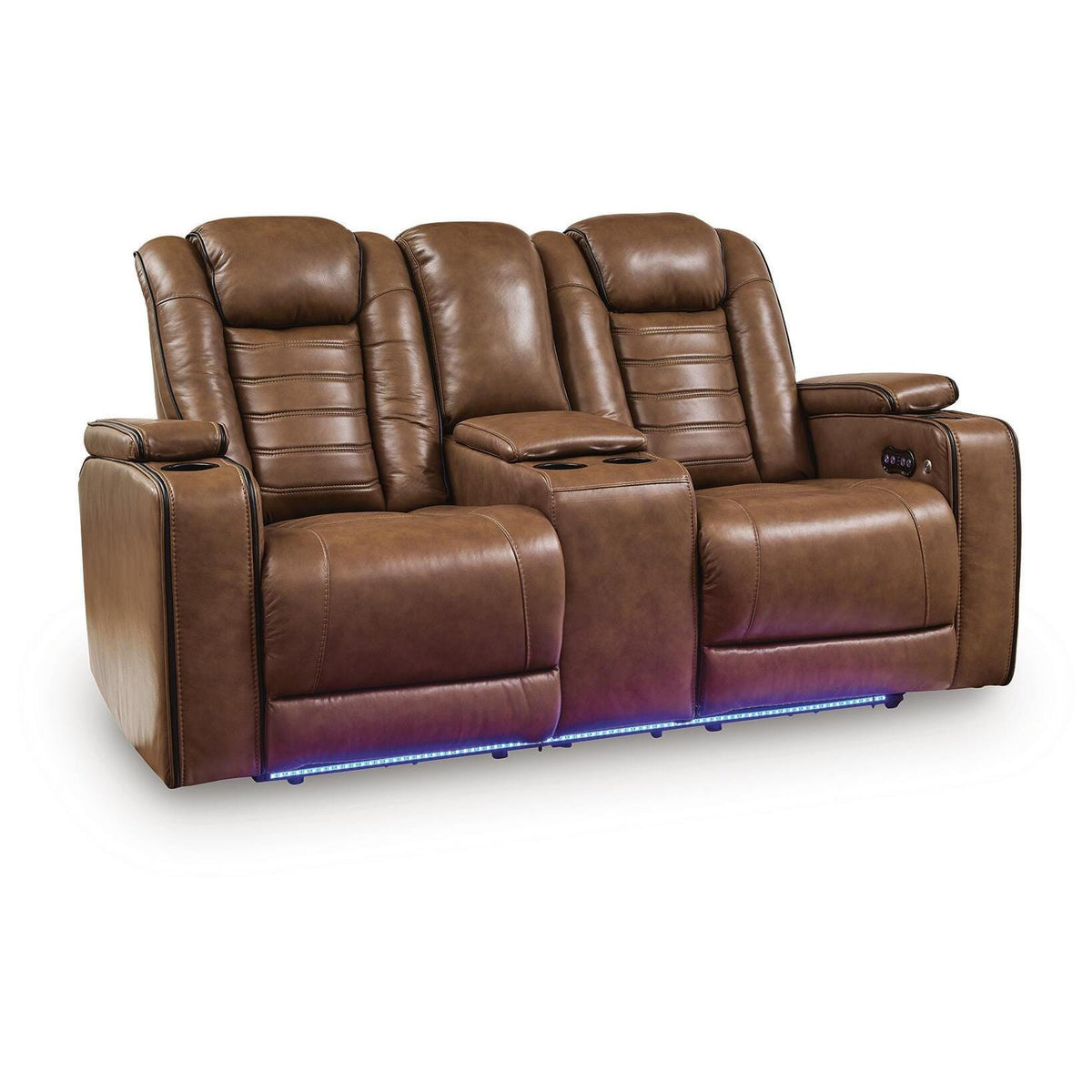 Signature Design by Ashley Gruaro PCU1420018 Power Reclining Loveseat with Console & Adjutasble Headrest IMAGE 2
