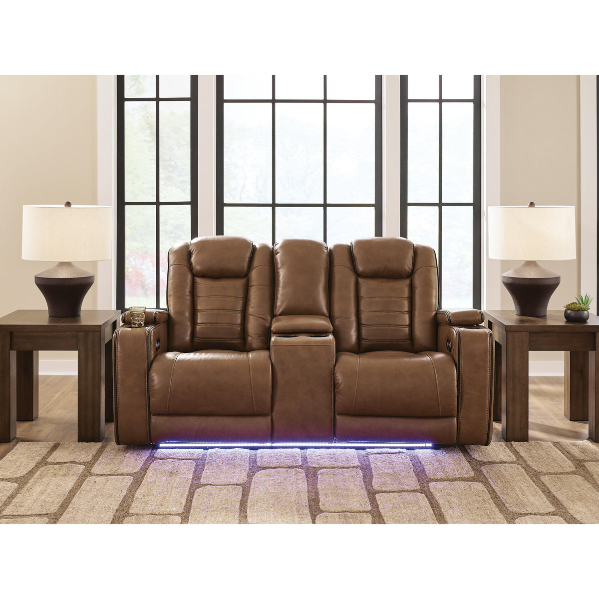 Signature Design by Ashley Gruaro PCU1420018 Power Reclining Loveseat with Console & Adjutasble Headrest IMAGE 5