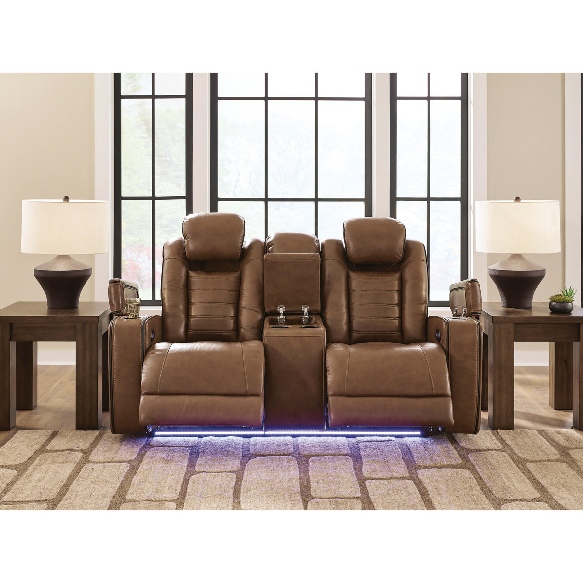 Signature Design by Ashley Gruaro PCU1420018 Power Reclining Loveseat with Console & Adjutasble Headrest IMAGE 6
