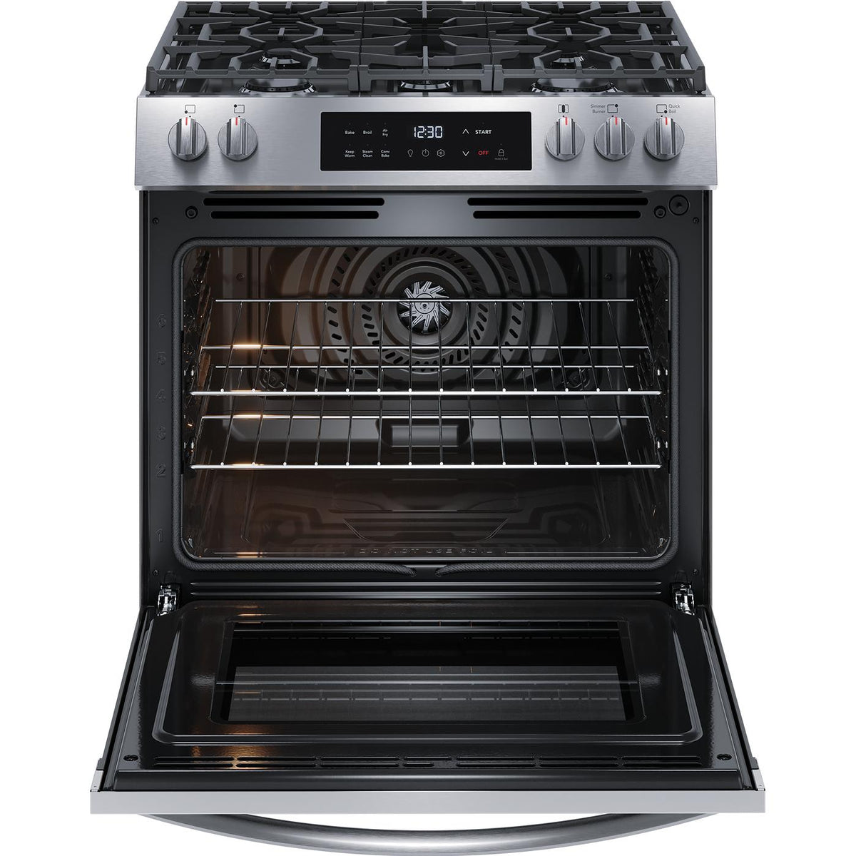 Frigidaire 30-inch Freestanding Gas Range with Air Fry FCFG3082BS IMAGE 6