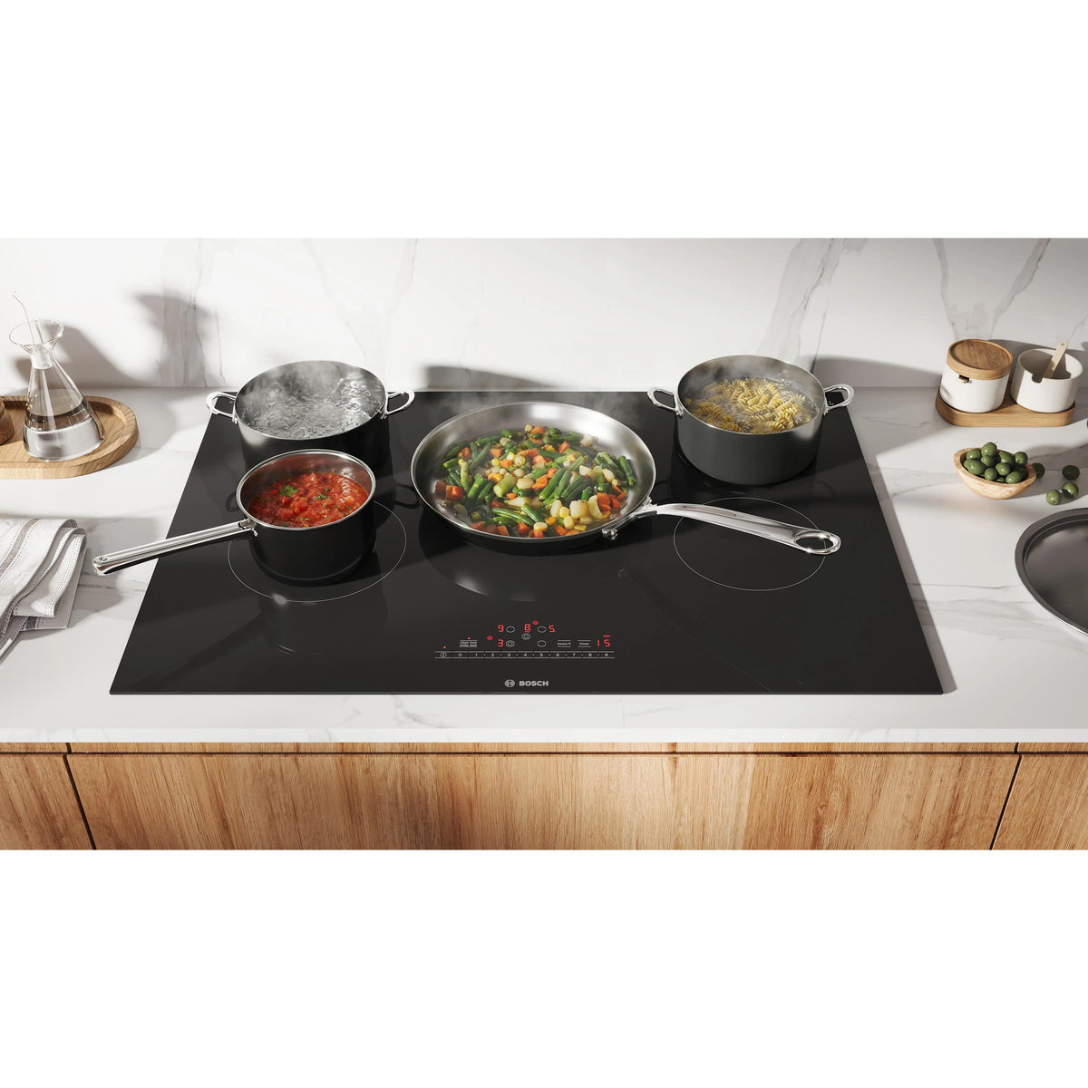 Bosch 30-inch Built-In 800 Series Electric Cooktop without frame NET8062UC IMAGE 6