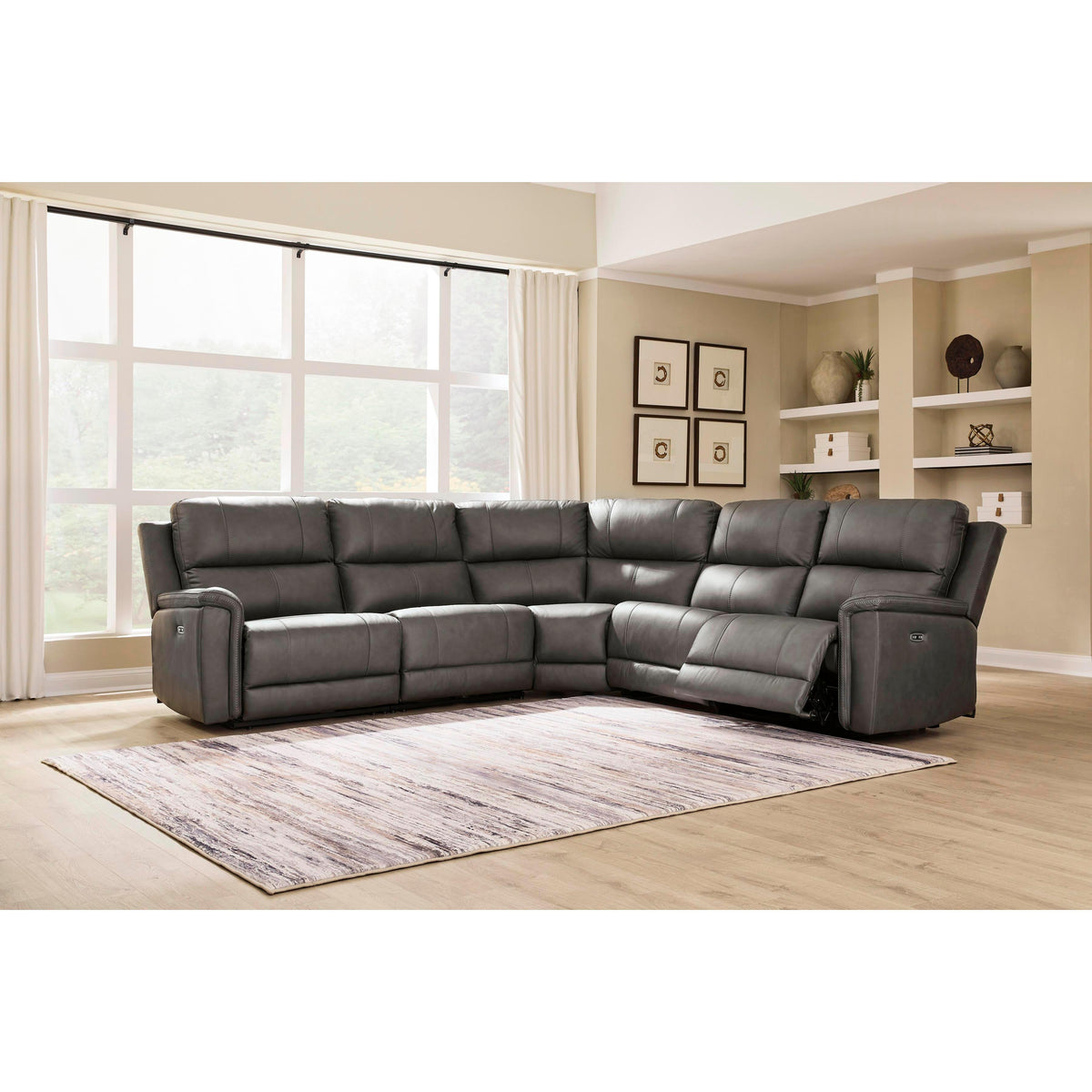 Signature Design by Ashley Bleckley Power Reclining Leather Match 5 pc Sectional PCU1200058C/PCU1200046C/PCU1200077C/PCU1200031C/PCU1200062C IMAGE 2