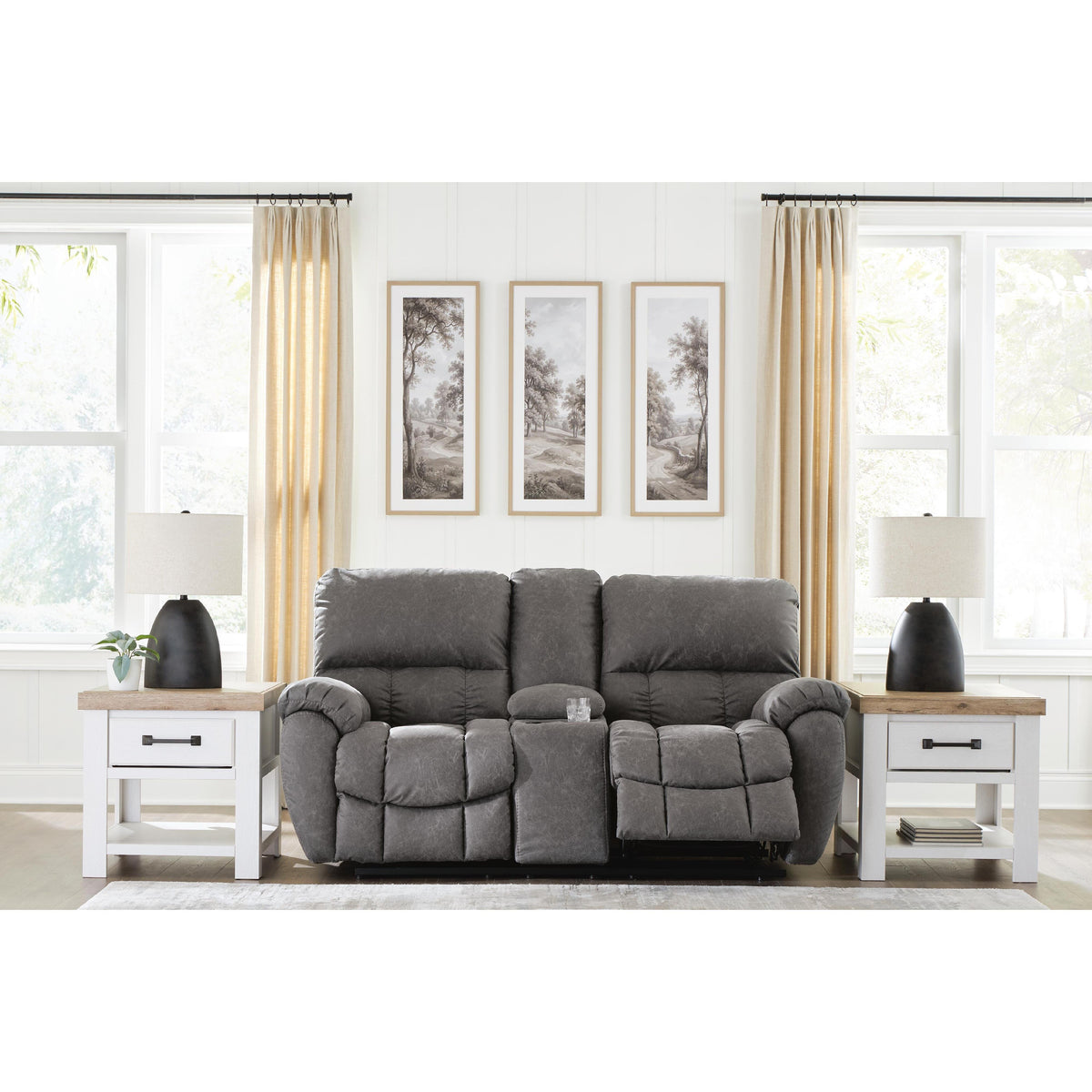 Signature Design by Ashley Bakerstein PC1250318 Power Recliner Loveseat with Console & Adjustable Headrest IMAGE 6