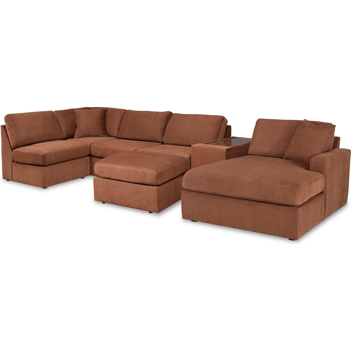 Signature Design by Ashley® Modmax 92102U7 6 pc Sectional with Chaise and Ottoman - Spice IMAGE 1
