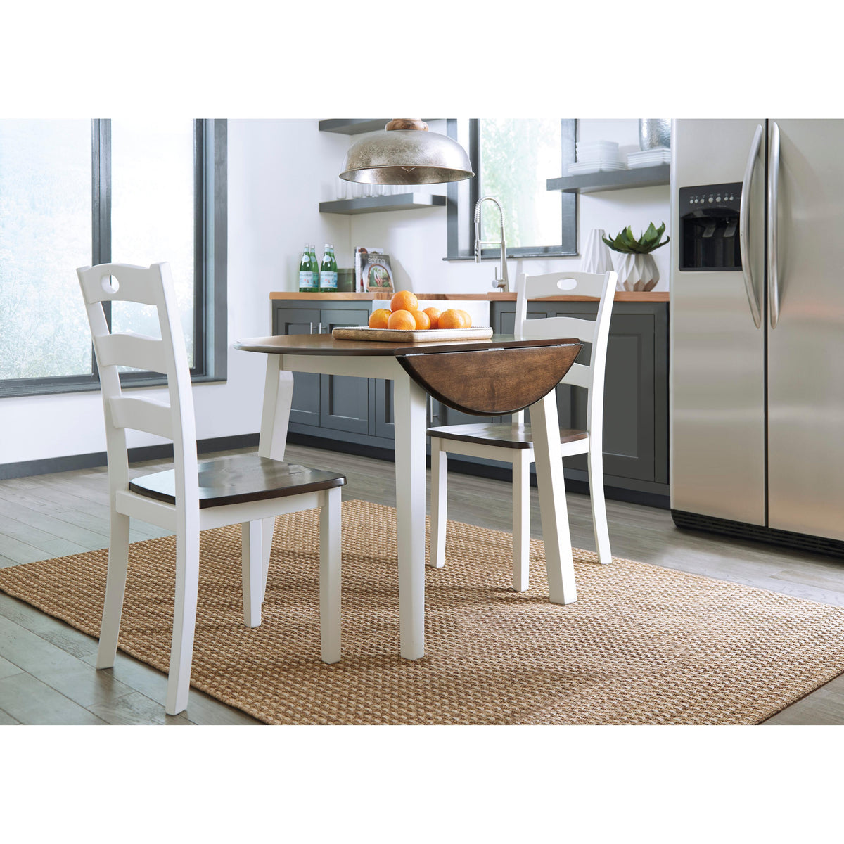  Signature Design by Ashley Woodanville D335D4 3 pc Dining Set IMAGE 2