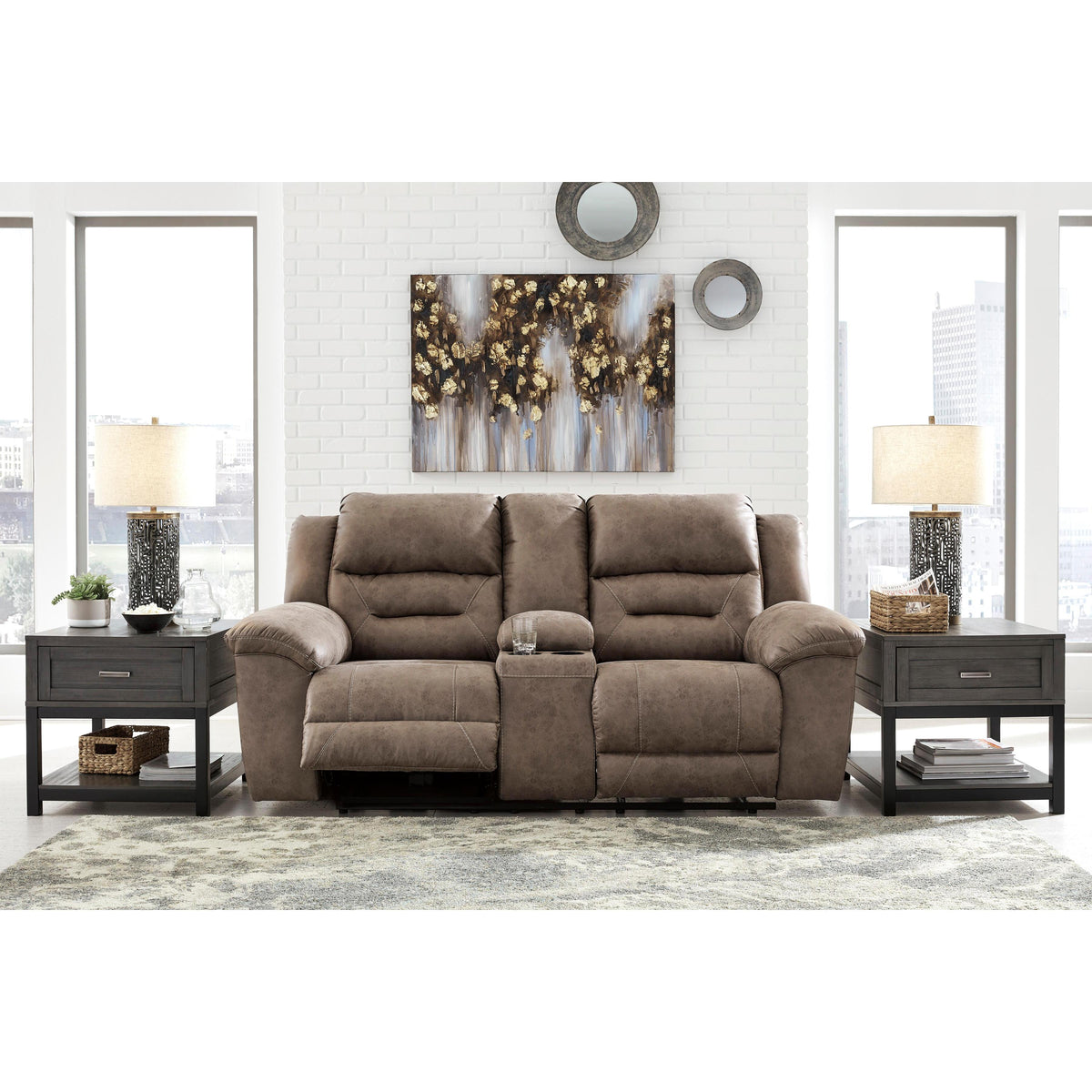  Signature Design by Ashley Stoneland 39905U1 2 pc Reclining Living Room Set - Fossil IMAGE 4