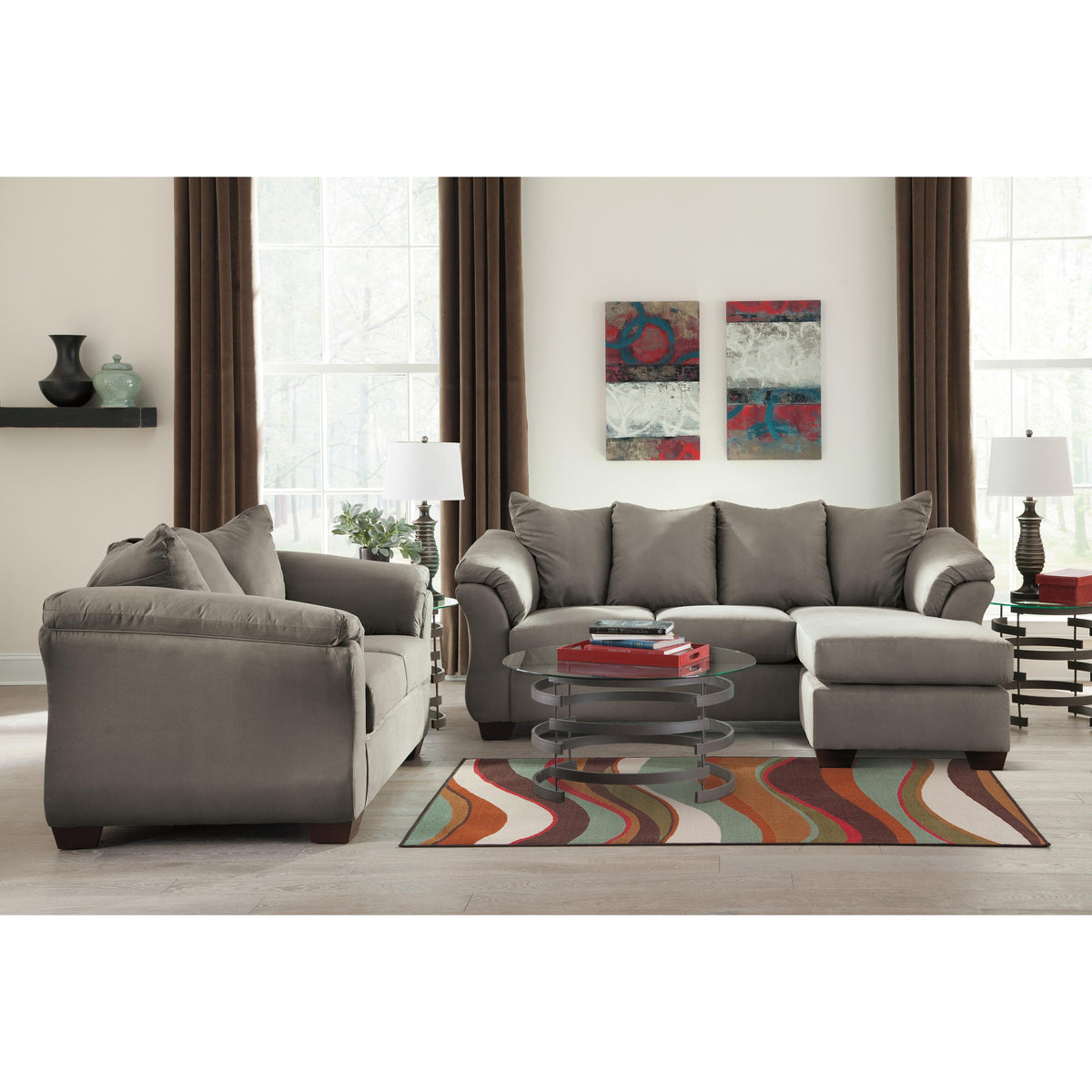  Signature Design by Ashley Darcy Stationary Fabric Loveseat 7500535 IMAGE 4