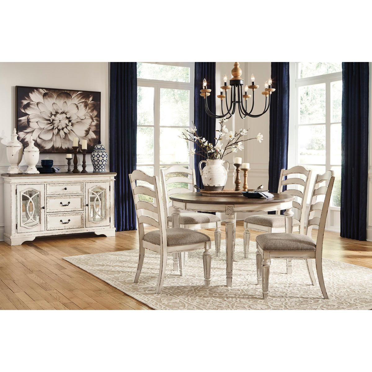  Signature Design by Ashley Realyn D743D1 5 pc Dining Set IMAGE 1