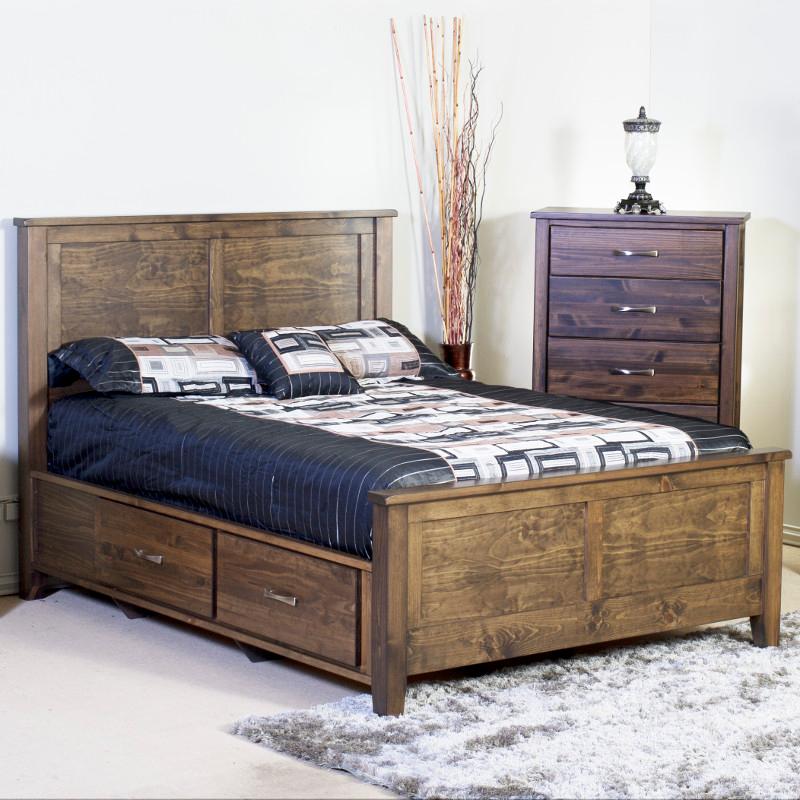  Mako Solid Wood Furniture Scarlet 4100-ST King Panel Bed with Storage IMAGE 1