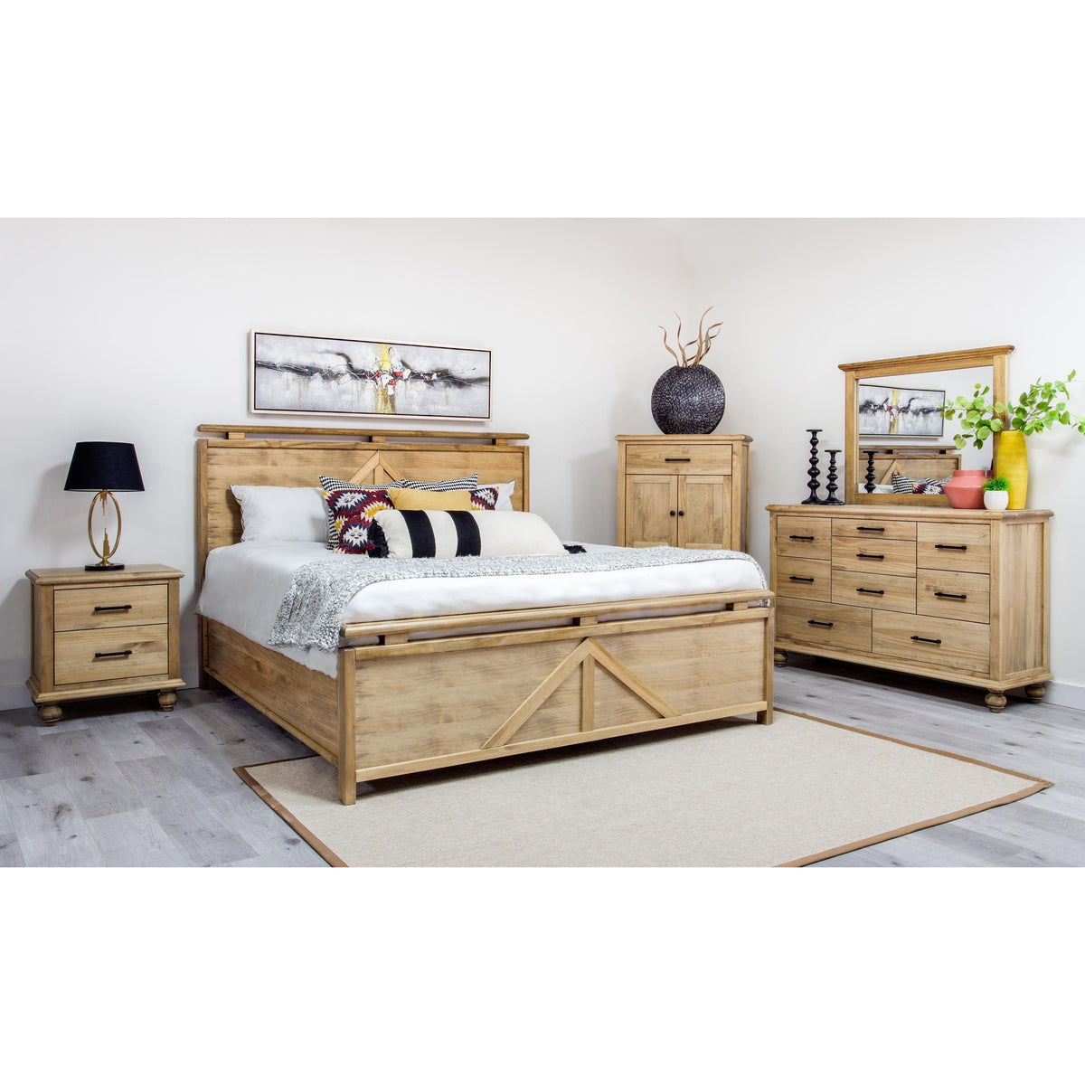  Mako Wood Furniture Victoria 8300 8 pc Queen Panel Bedroom Set IMAGE 1