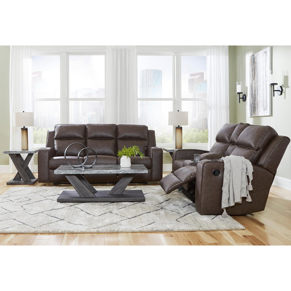  Signature Design by Ashley Lavenhorne 63306U1 2 pc Reclining Living Room Set IMAGE 1