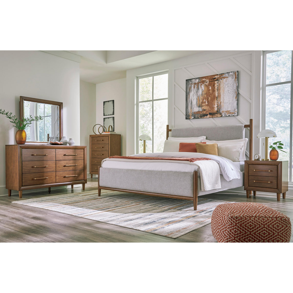  Signature Design by Ashley Lyncott B615 8 pc Queen Upholstered Panel Bedroom Set IMAGE 1