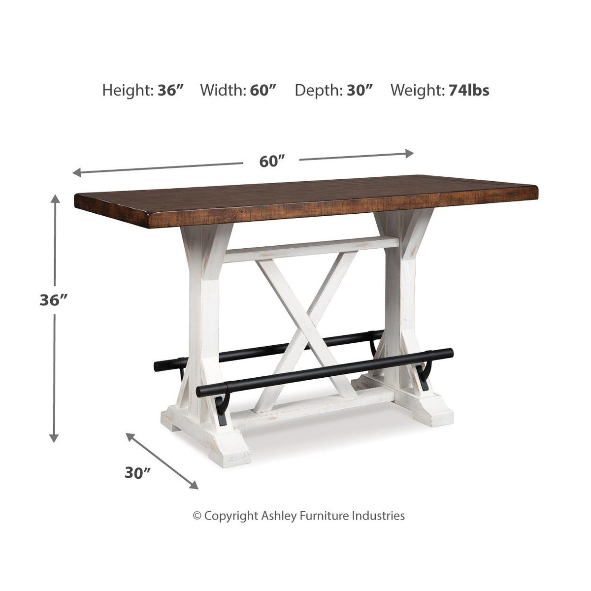  Signature Design by Ashley Valebeck D546D13 3 pc Counter Height Dining Set IMAGE 5