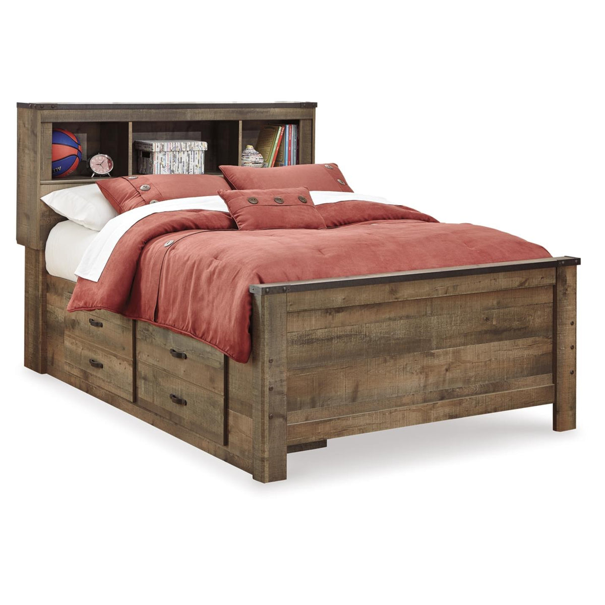  Signature Design by Ashley Trinell B446B89 9 pc Full Bookcase Bedroom Set IMAGE 7