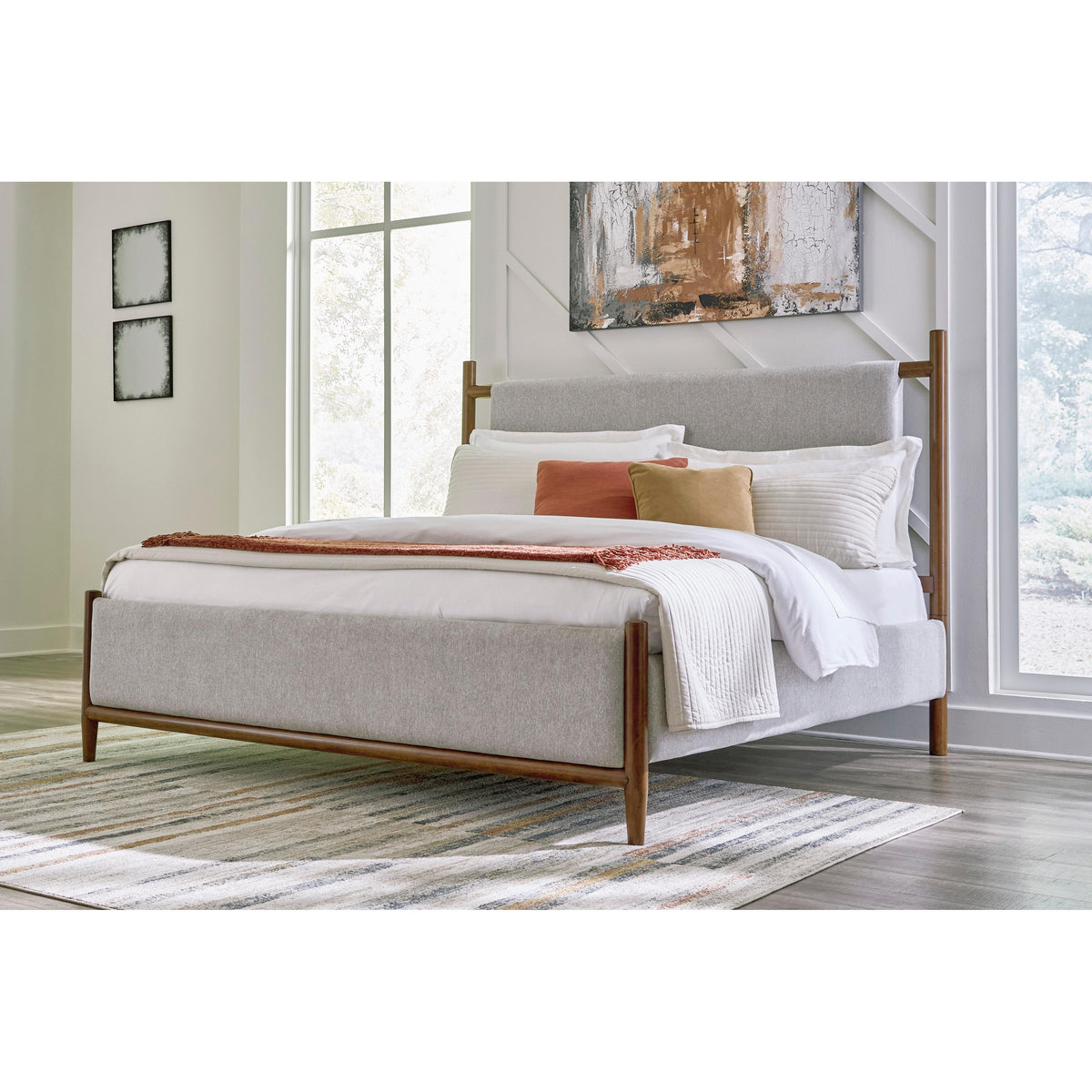  Signature Design by Ashley Lyncott B615B12 6 pc Queen Upholstered Panel Bedroom Set IMAGE 2