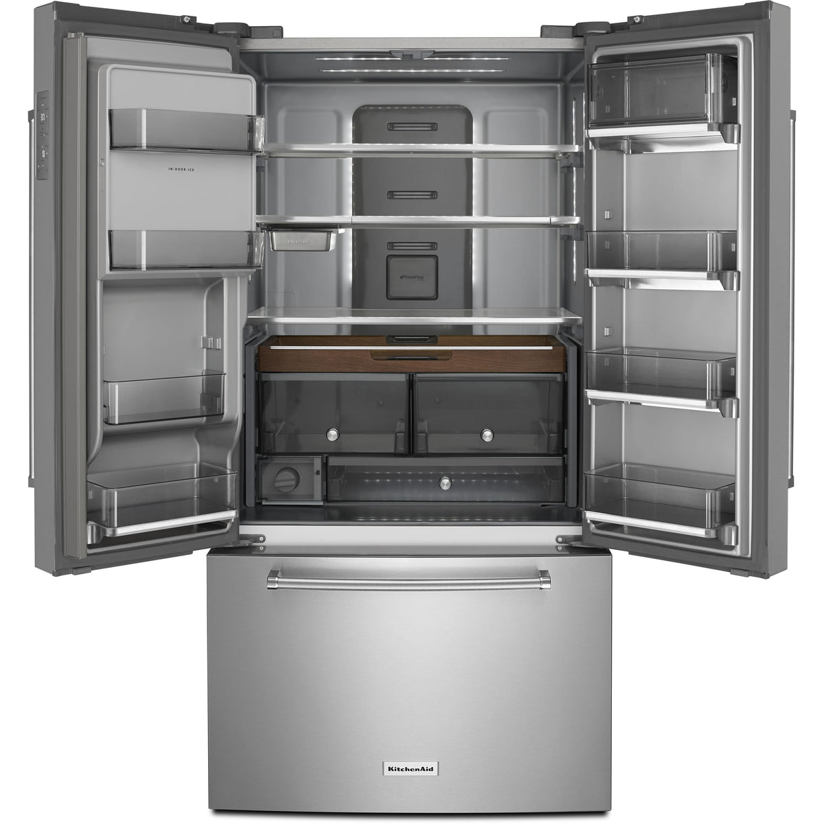  KitchenAid 36-inch, 23.8 cu. ft. Counter-Depth French 3-Door Refrigerator with Ice and Water Dispensing System KRFC704FPS IMAGE 2