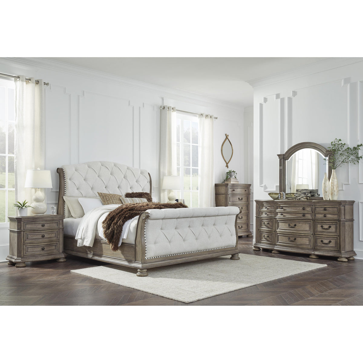 Signature Design by Ashley Ardenfield B944B7 6 pc King Sleigh Bedroom Set IMAGE 1