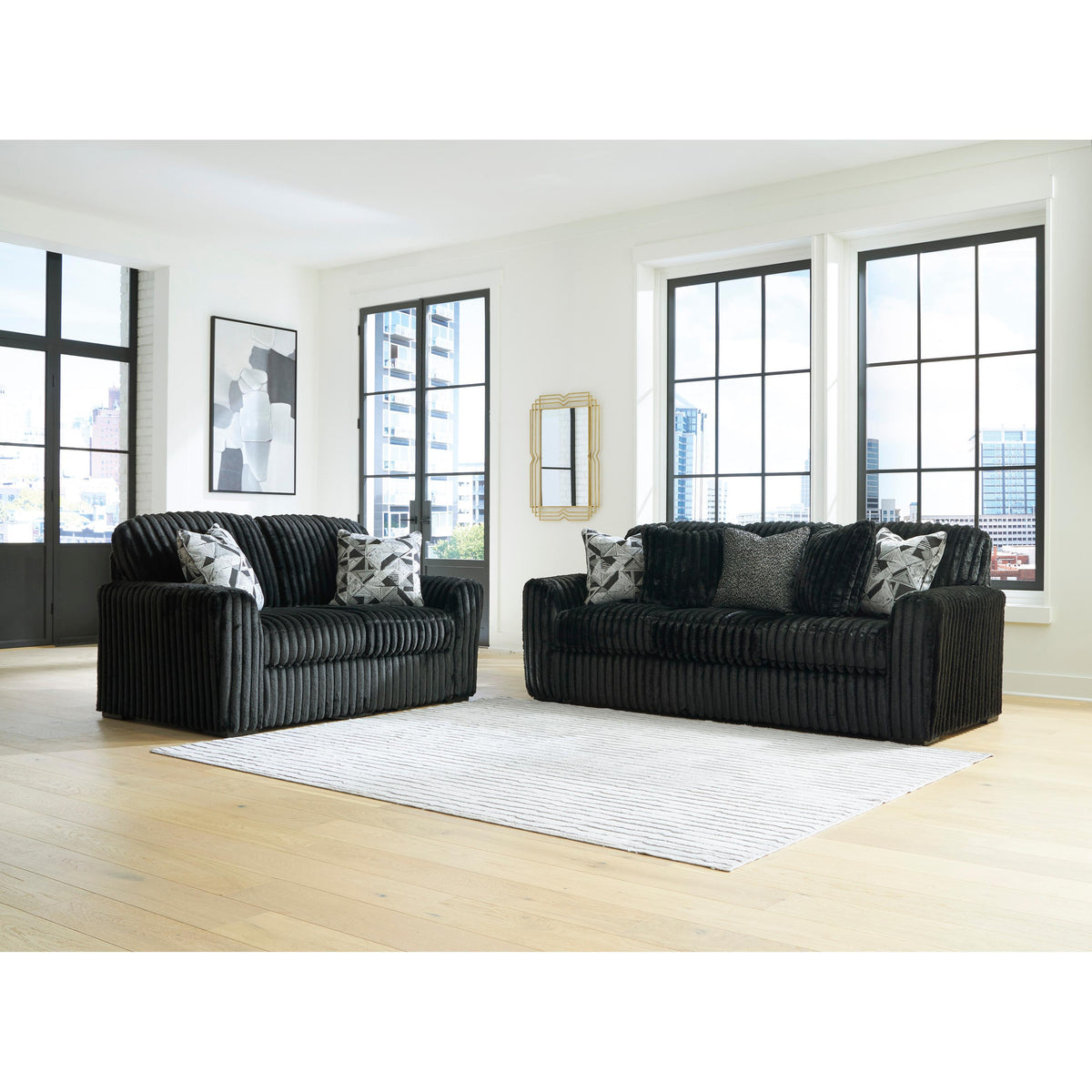  Signature Design by Ashley Midnight-Madness 98103 2 pc Living Room Set - Onyx IMAGE 1