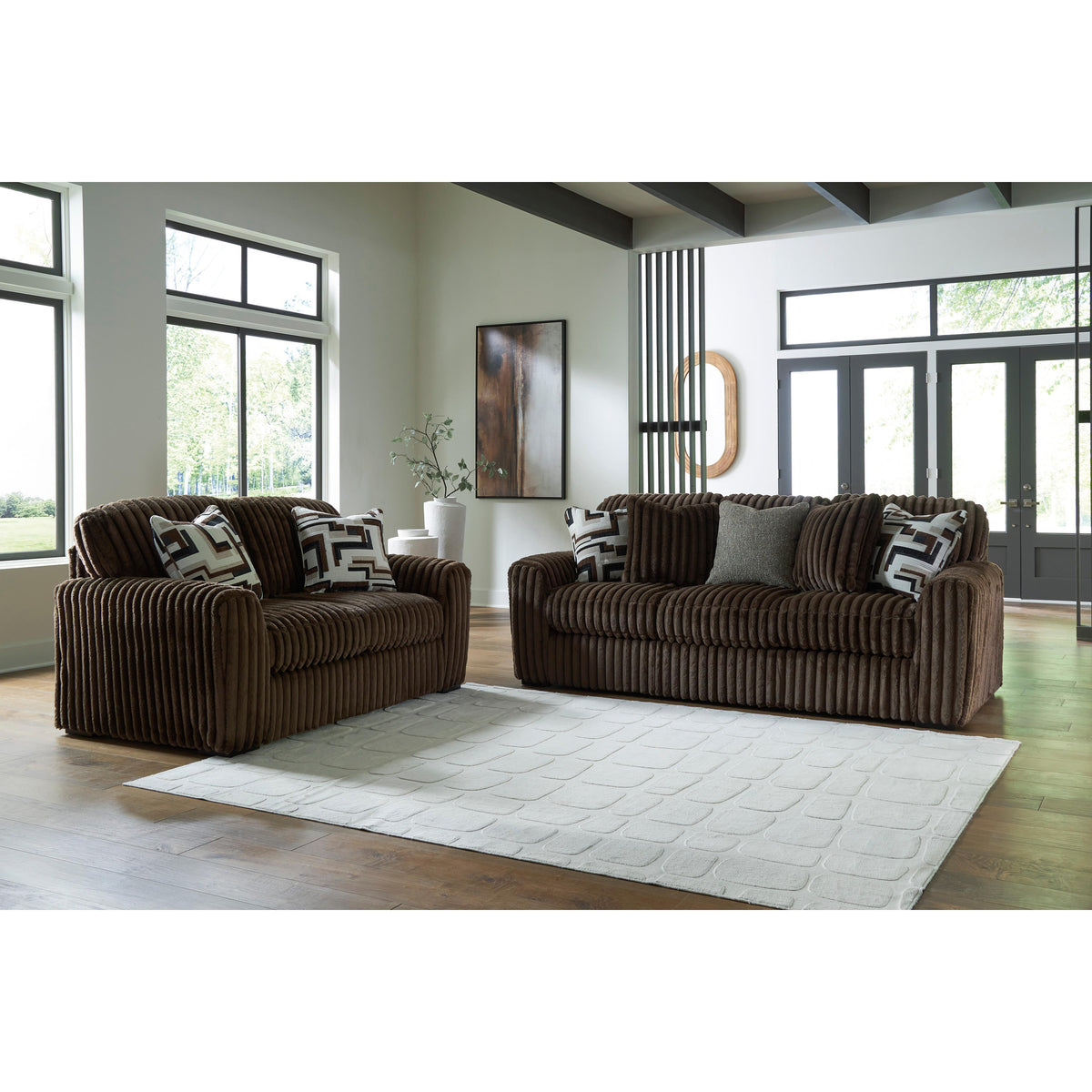  Signature Design by Ashley Midnight-Madness 98104 2 pc Living Room Set - Chocolate IMAGE 1
