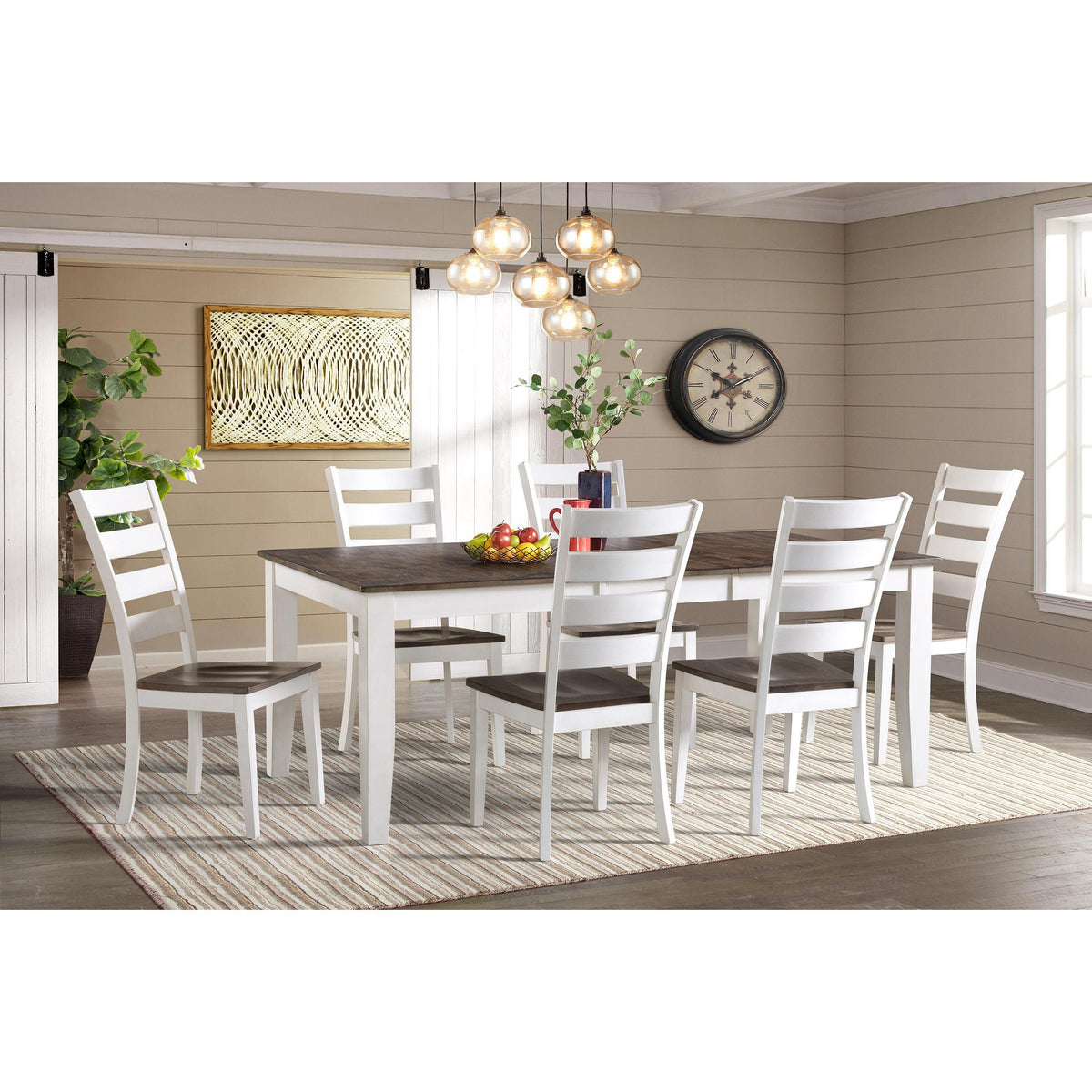 Intercon Furniture Kona 7 pc Dining Set - Gray/White IMAGE 1