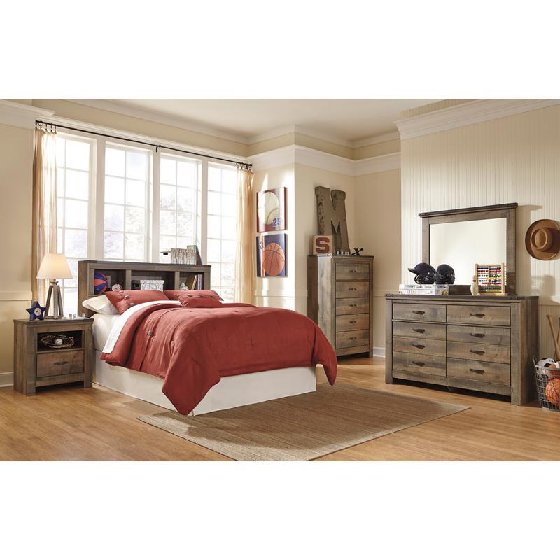  Signature Design by Ashley Trinell B446-65 Full Bookcase Headboard IMAGE 1