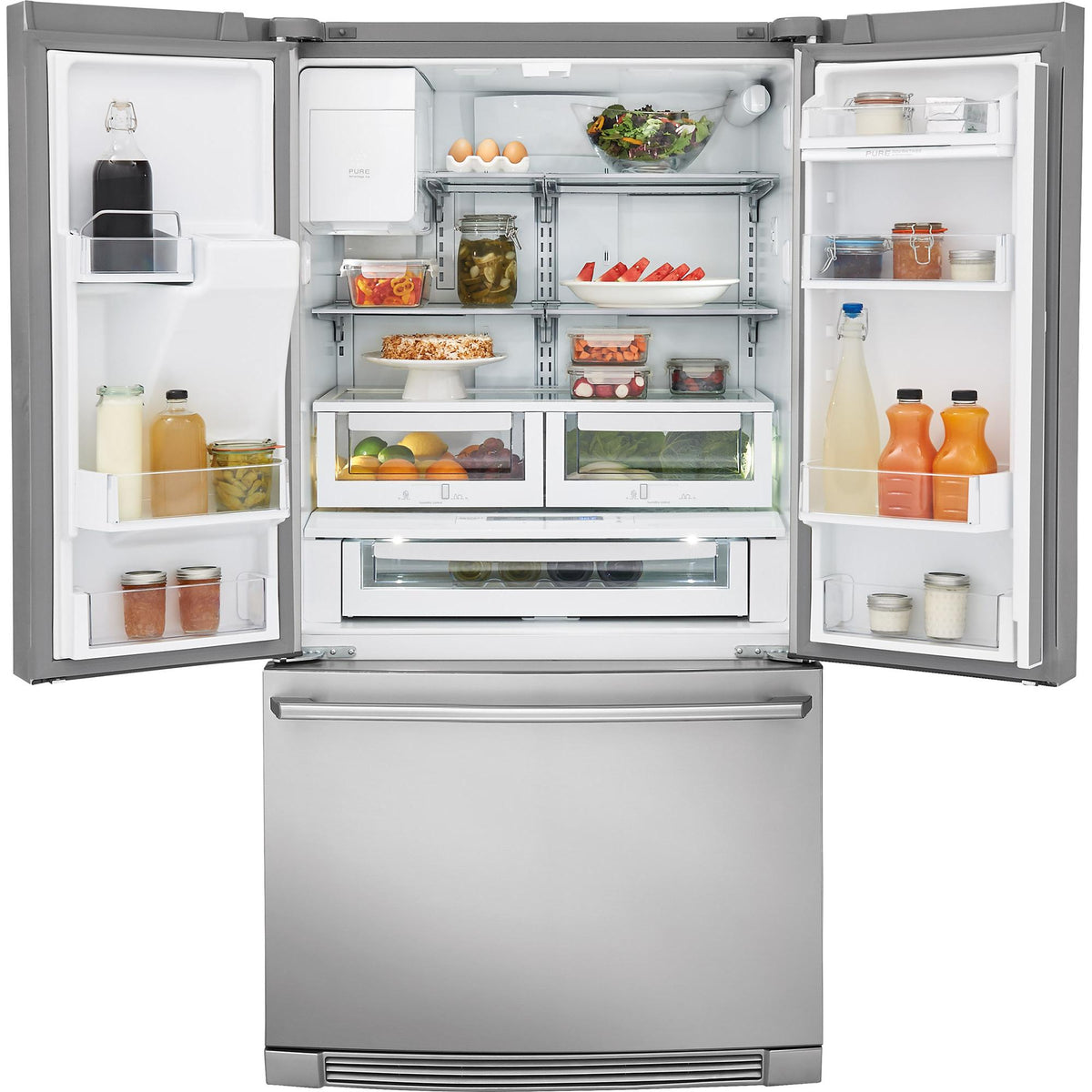  Electrolux 36-inch, 21.5 cu. ft. Counter-Depth French 3-Door Refrigerator with Wave-Touch® Controls EW23BC87SS IMAGE 4