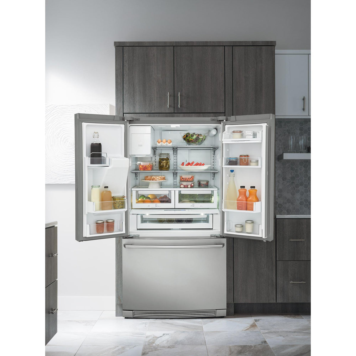  Electrolux 36-inch, 21.5 cu. ft. Counter-Depth French 3-Door Refrigerator with Wave-Touch® Controls EW23BC87SS IMAGE 6