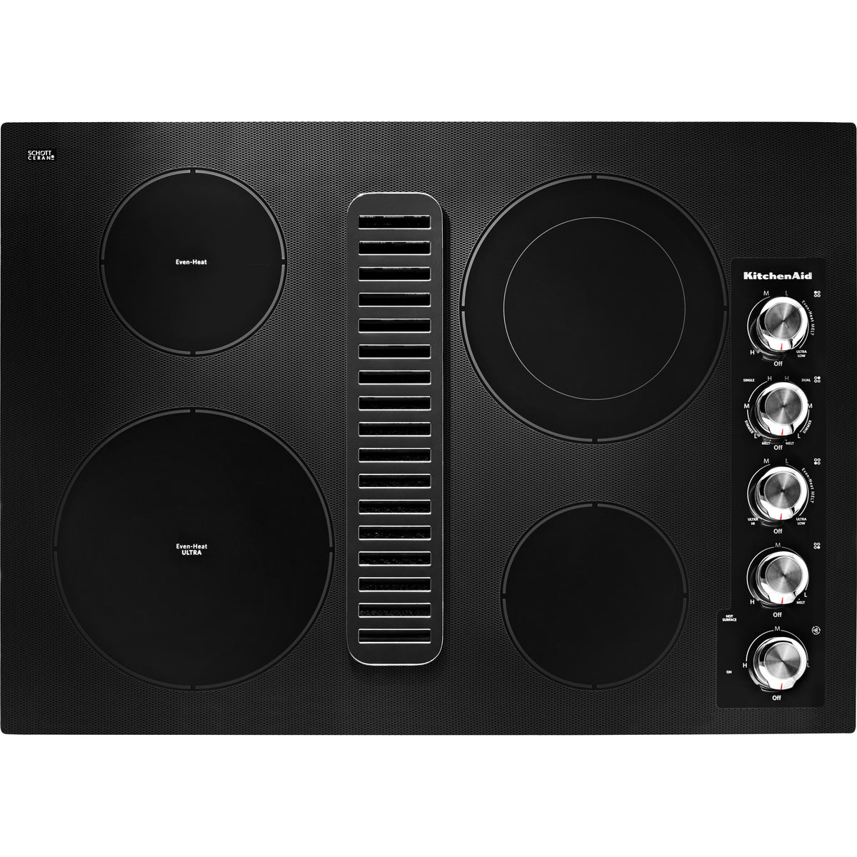  KitchenAid 30-inch Built-in Electric Cooktop with Even-Heat™ Element KCED600GBL IMAGE 1