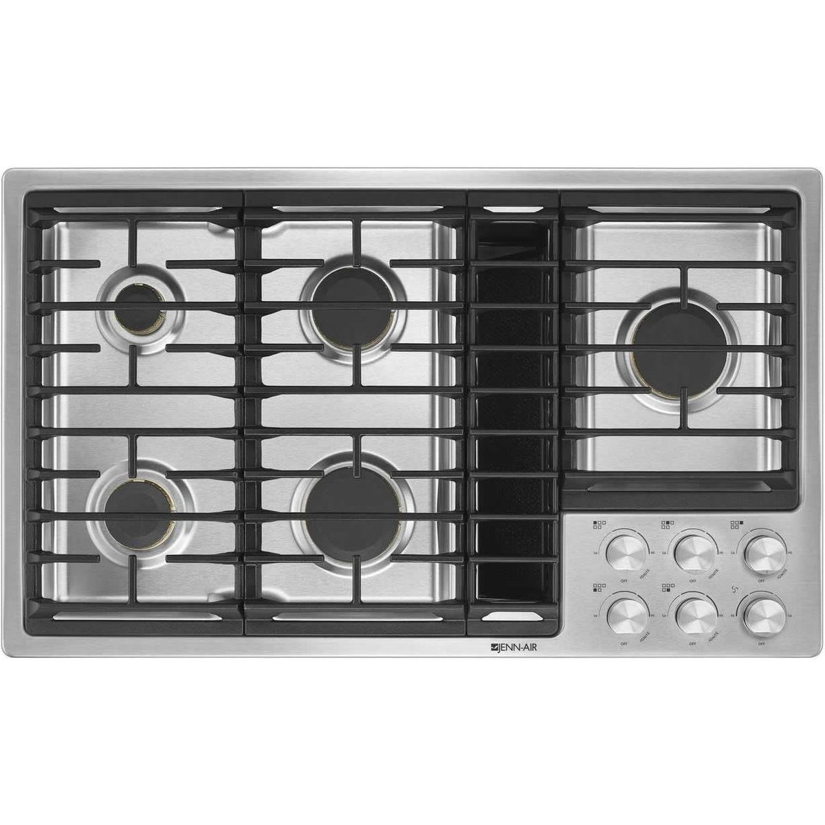  JennAir 36-inch Built-In Gas Cooktop with Downdraft Ventilation System JGD3536GS IMAGE 1