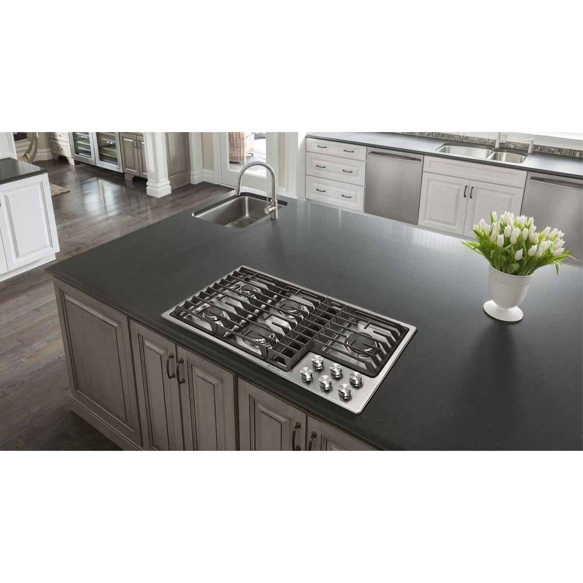  JennAir 36-inch Built-In Gas Cooktop with Downdraft Ventilation System JGD3536GS IMAGE 2