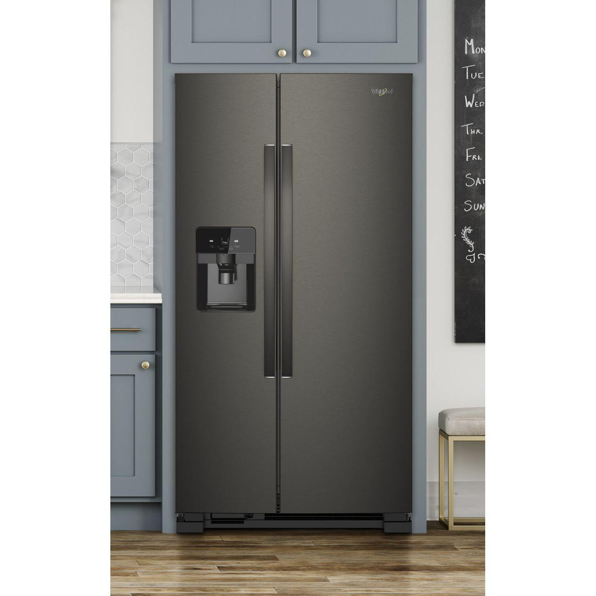  Whirlpool 36-inch, 24.5 cu. ft. Side-by-Side Freestanding Refrigerator with Exterior Ice and Water Dispenser with EveryDrop™ Water Filtration WRS555SIHV IMAGE 10