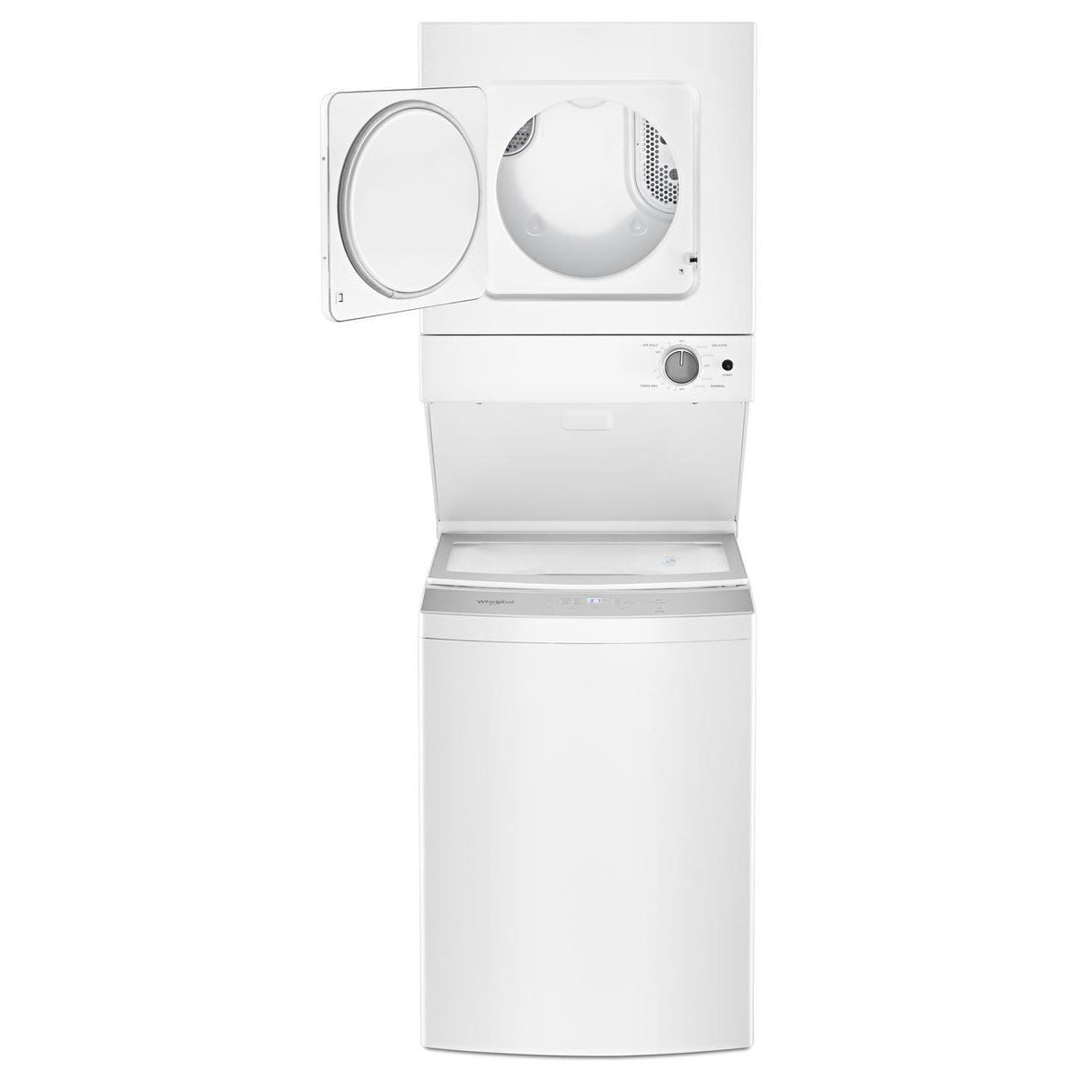  Whirlpool Stacked Washer/Dryer Electric Laundry Center with EasyView™ Glass Lid YWET4024HW IMAGE 3