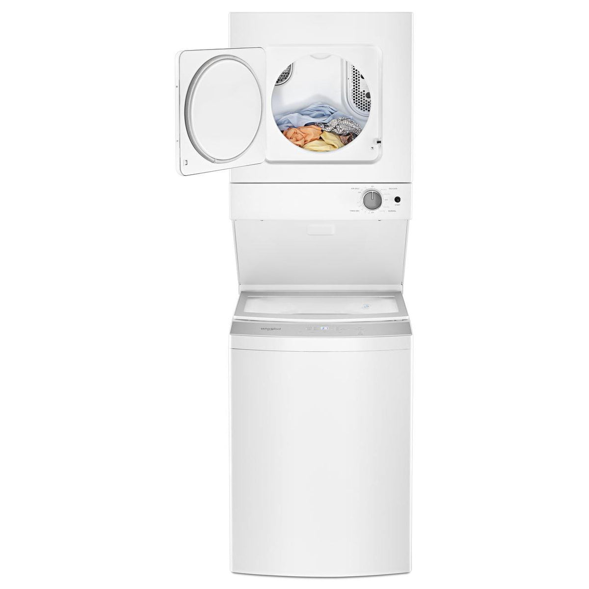  Whirlpool Stacked Washer/Dryer Electric Laundry Center with EasyView™ Glass Lid YWET4024HW IMAGE 4