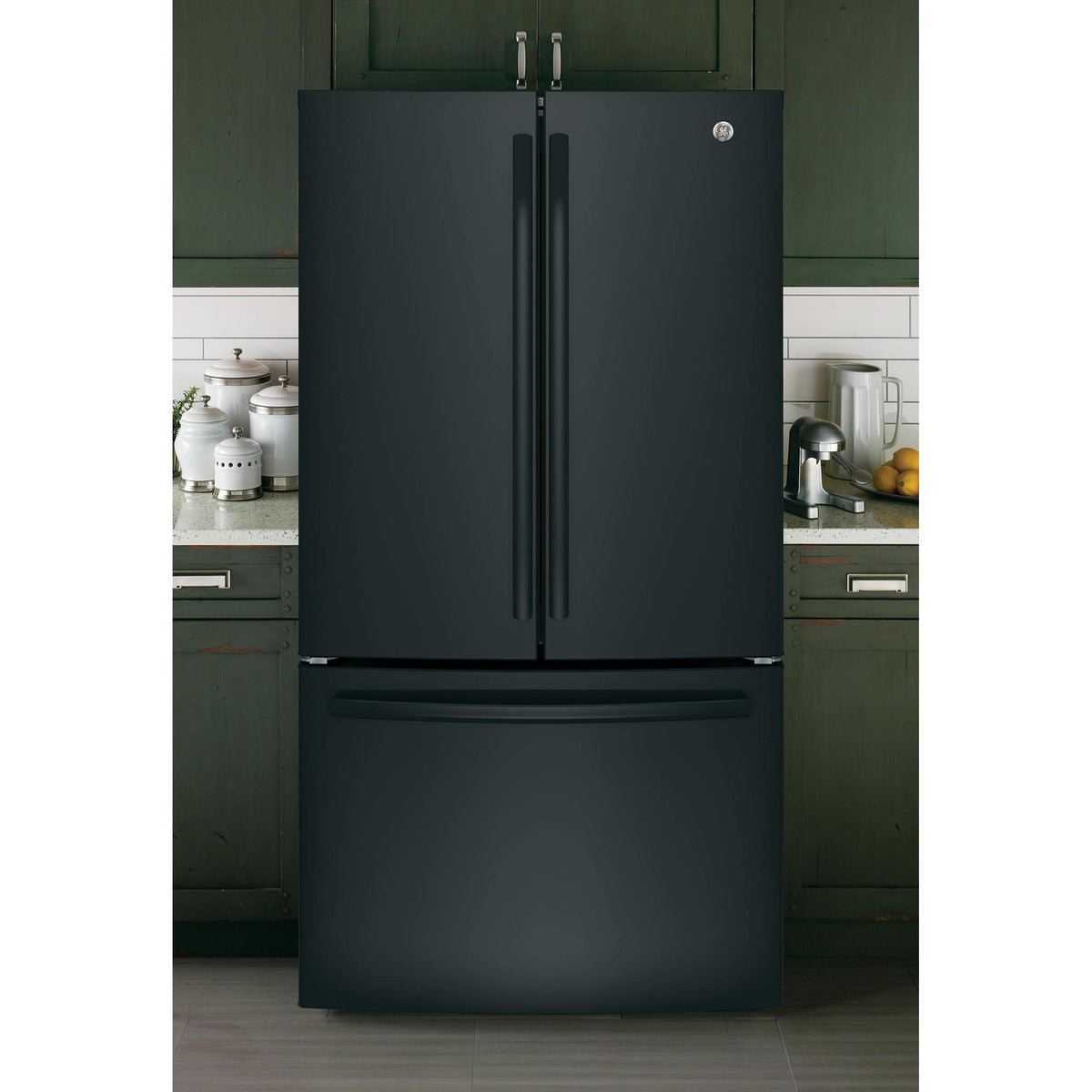  GE 36-inch, 27 cu.ft. Freestanding French 3-Door Refrigerator with Internal Water Dispenser GNE27JGMBB IMAGE 8