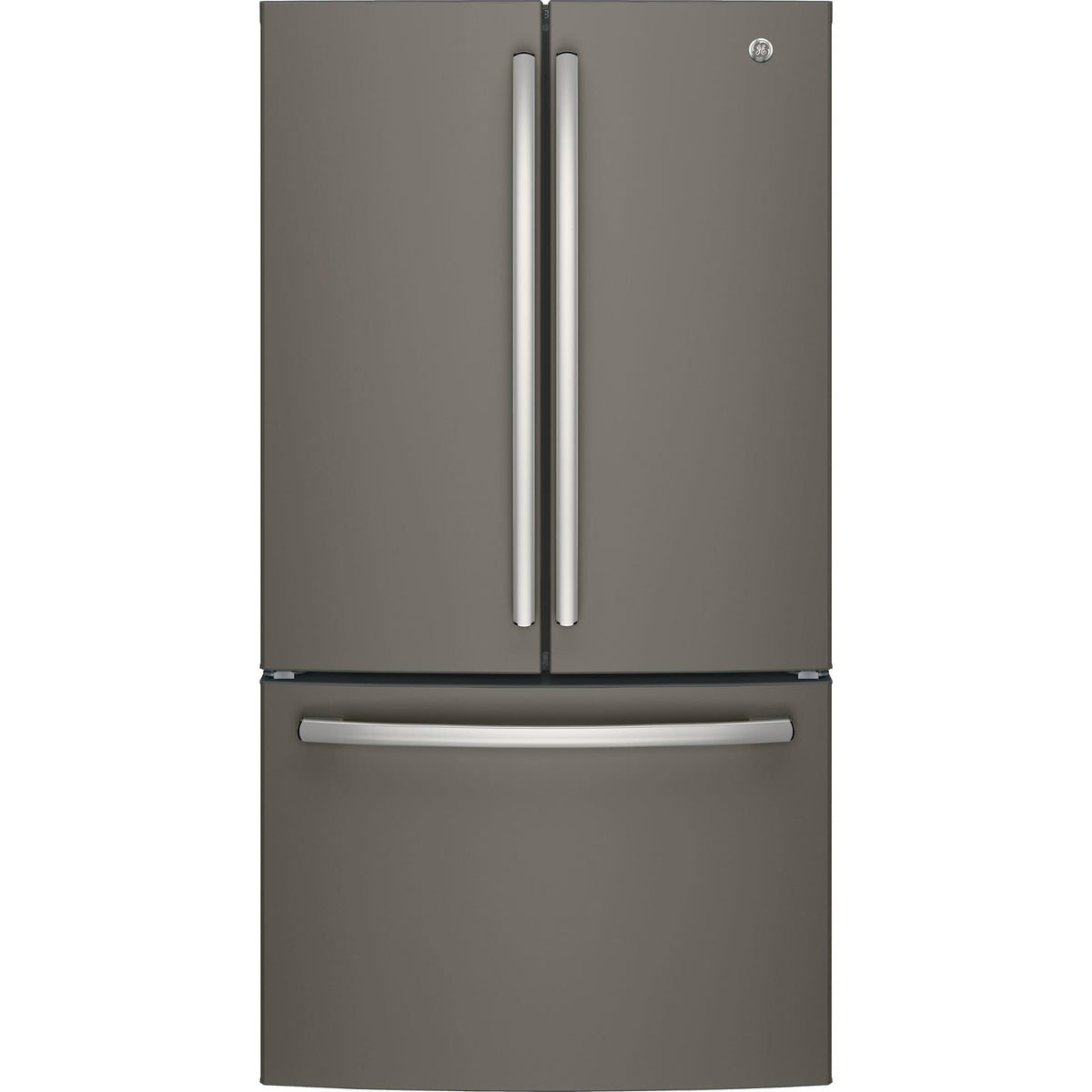  GE 36-inch, 27 cu.ft. Freestanding French 3-Door Refrigerator with Internal Water Dispenser GNE27JMMES IMAGE 1