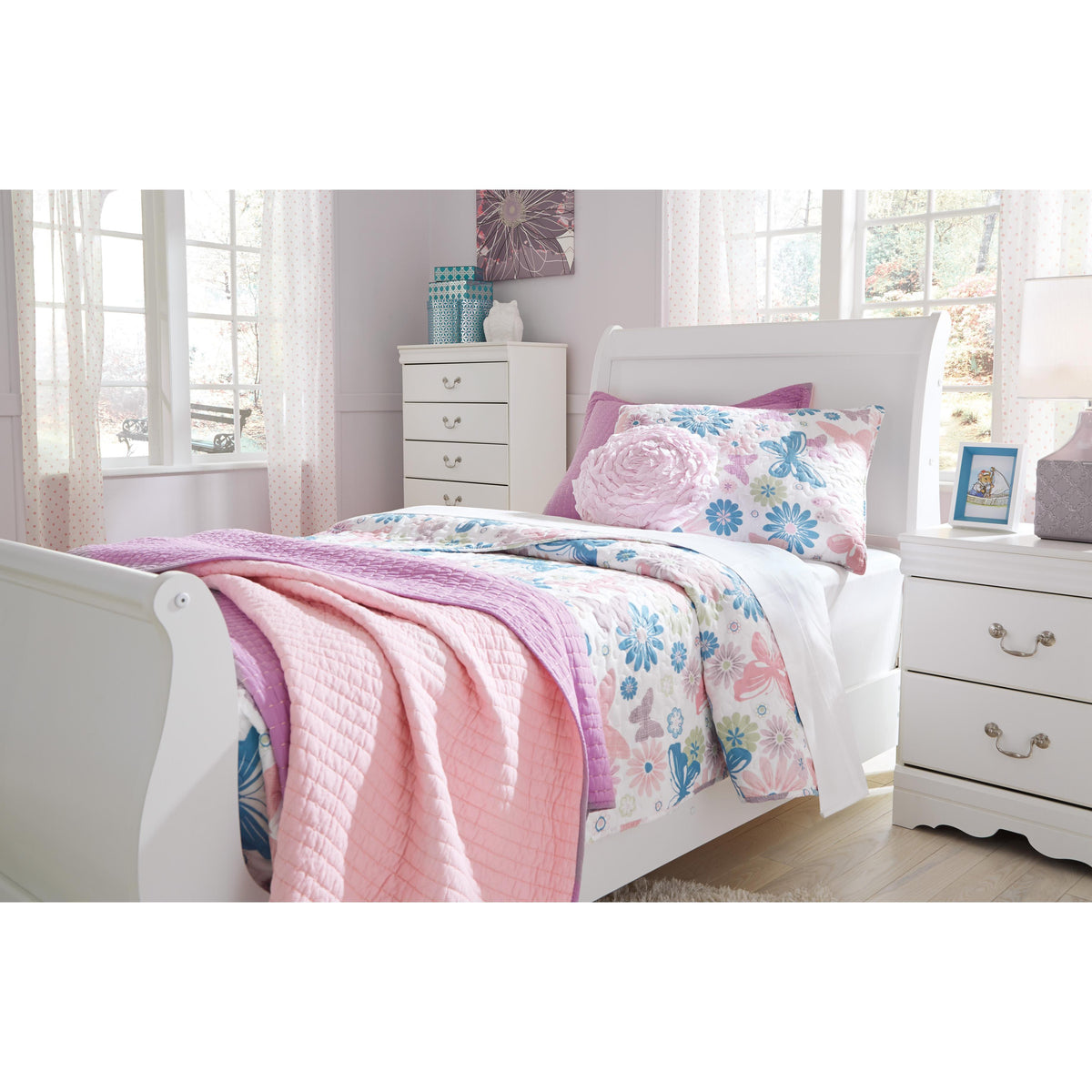  Signature Design by Ashley Anarasia B129B1 Twin Sleigh Bed IMAGE 2