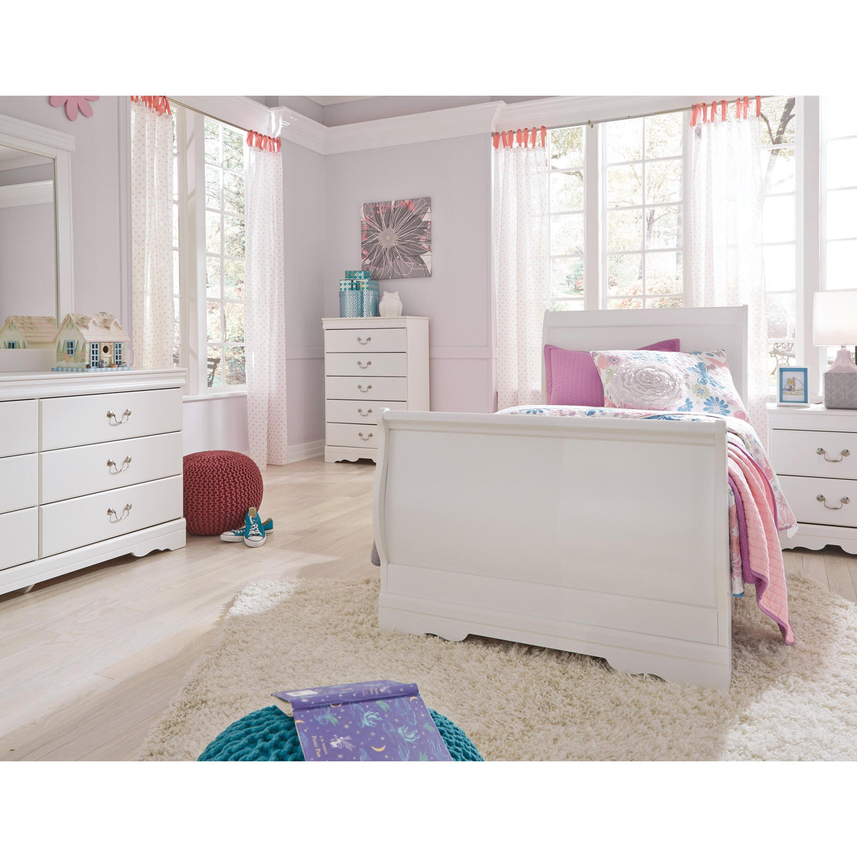  Signature Design by Ashley Anarasia B129B1 Twin Sleigh Bed IMAGE 4