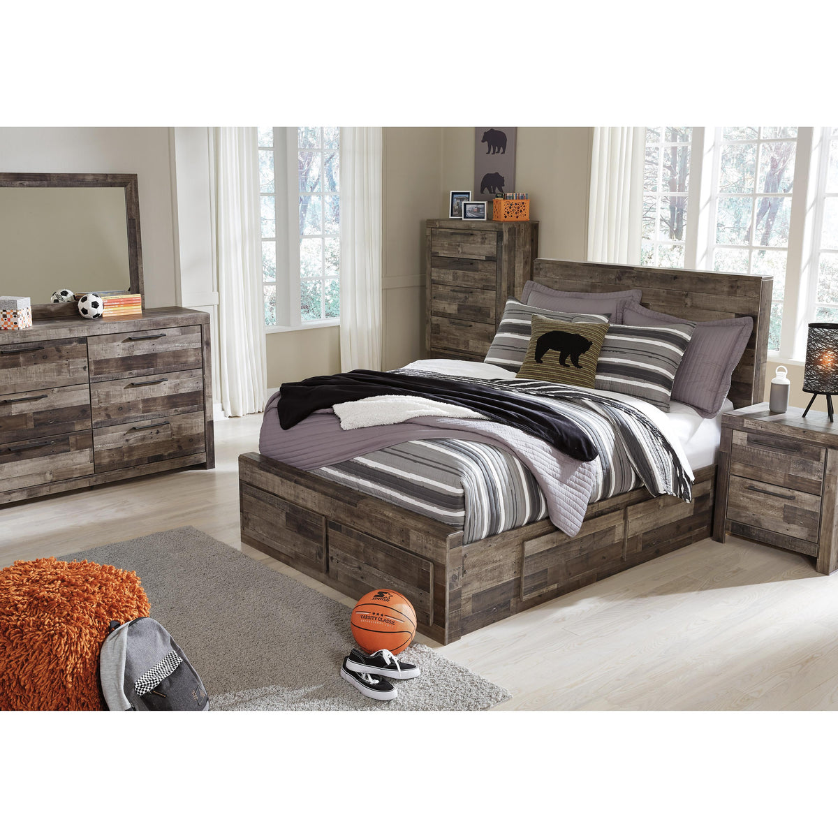  Benchcraft Derekson B200B10 Full Panel Bed with 6 Storage Drawers IMAGE 5