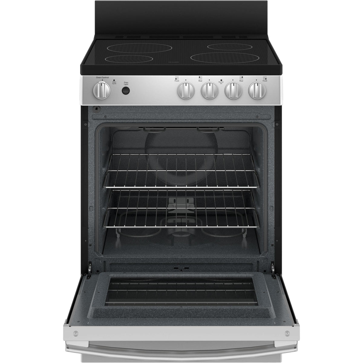  GE 24-inch Freestanding Electric Range with Removable Backguard JCAS640RMSS IMAGE 2