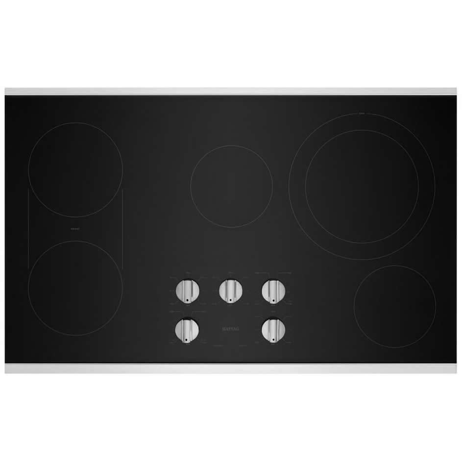 Maytag 36-inch Built-in Electric Cooktop with Reversible Grill and Griddle MEC8836HS IMAGE 1