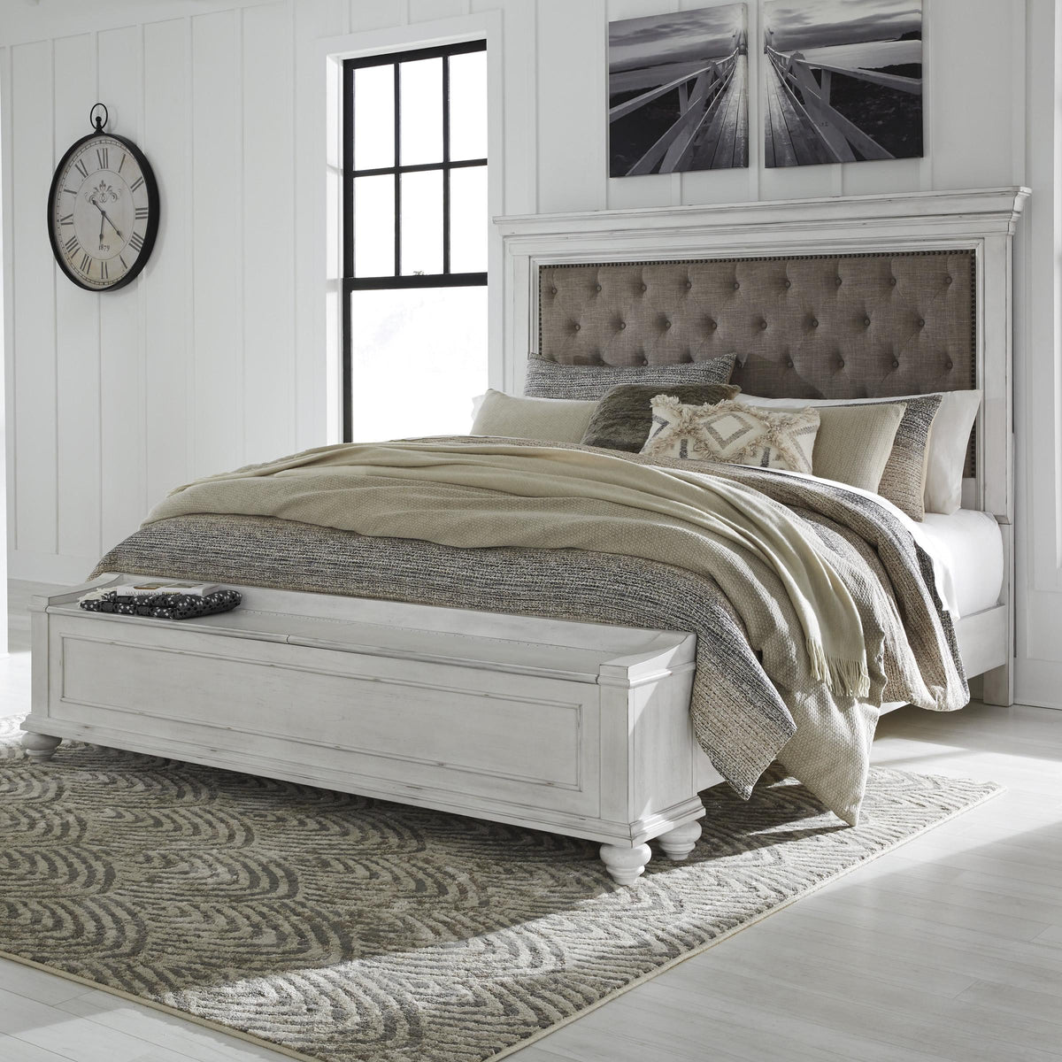  Benchcraft Kanwyn King Upholstered Panel Bed with Storage B777-158/B777-56S/B777-97 IMAGE 4
