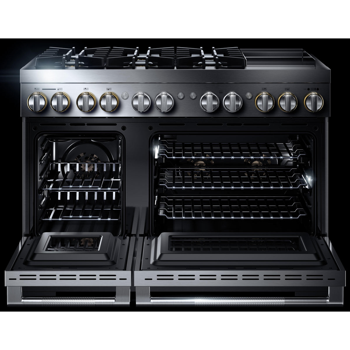  JennAir Rise 48-inch Professional-Style Dual-Fuel Range with Chrome-Infused Griddle JDRP548HL IMAGE 3