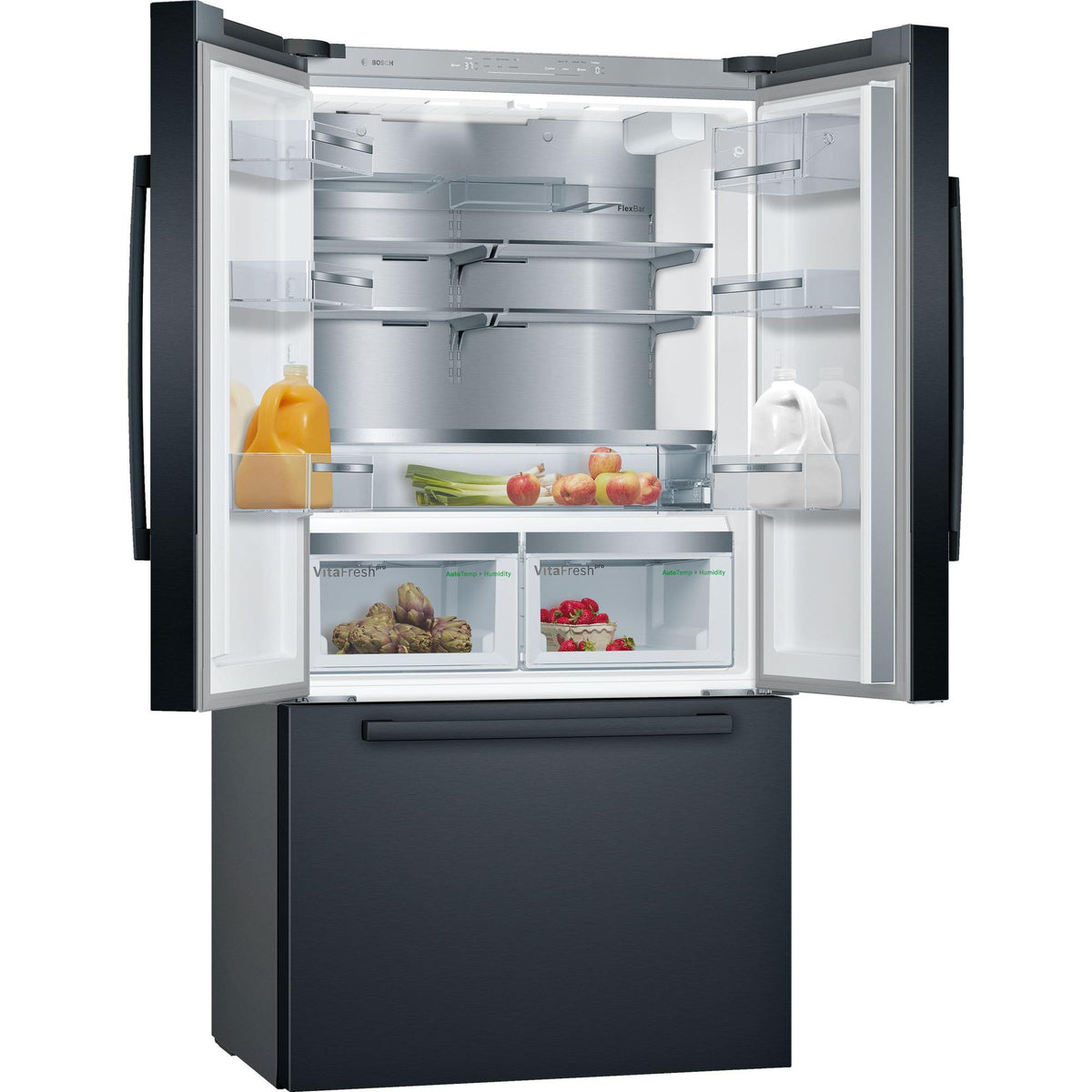  Bosch 36-inch, 21 cu.ft. Counter-Depth French 3-Door Refrigerator with VitaFreshPro™ Drawer B36CT80SNB IMAGE 2